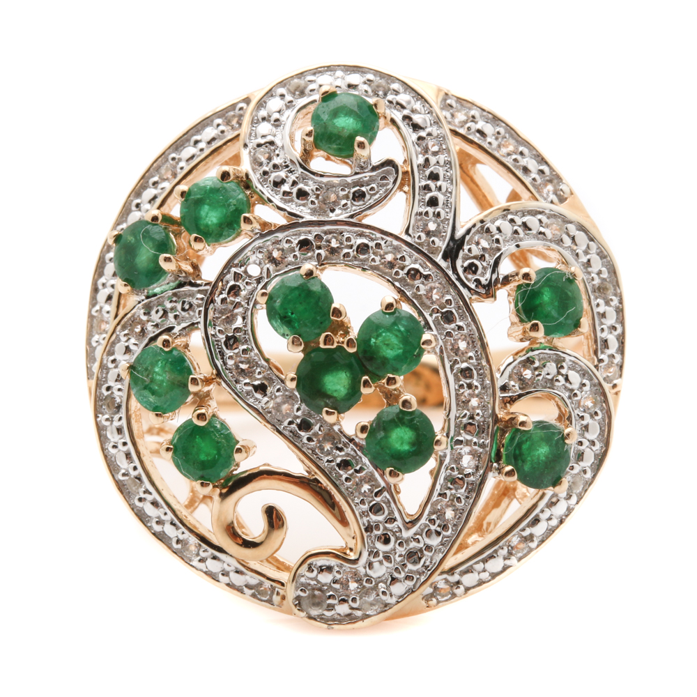 Orianne Sterling Silver Emerald and White Topaz Jewelry