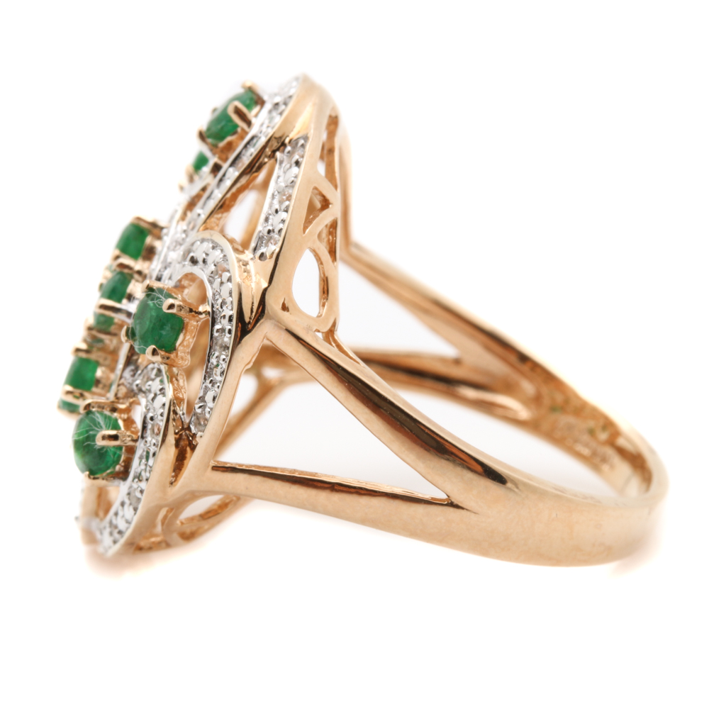 Orianne Sterling Silver Emerald and White Topaz Jewelry