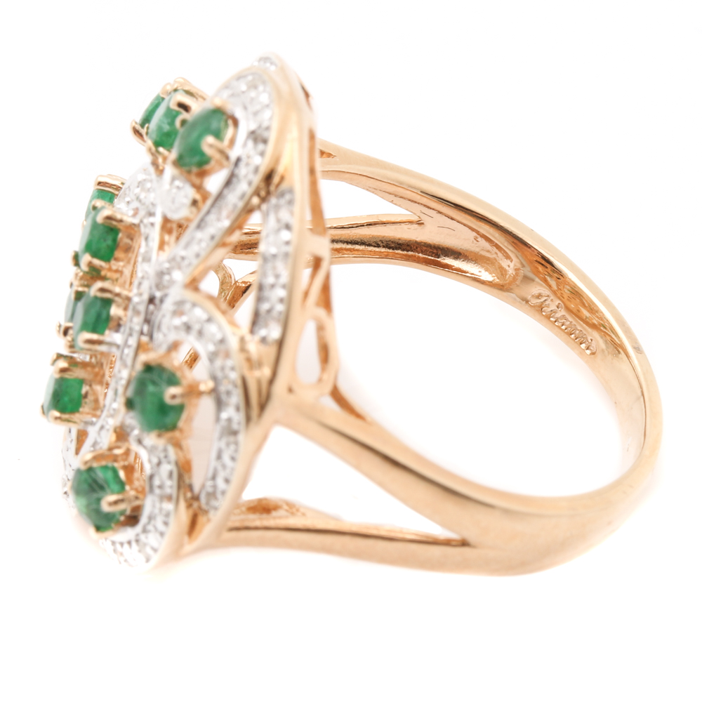 Orianne Sterling Silver Emerald and White Topaz Jewelry