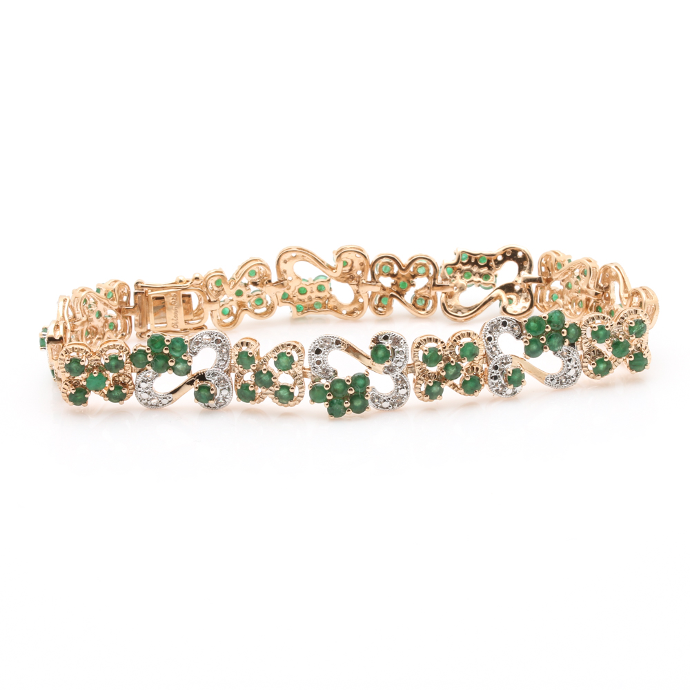 Orianne Sterling Silver Emerald and White Topaz Jewelry