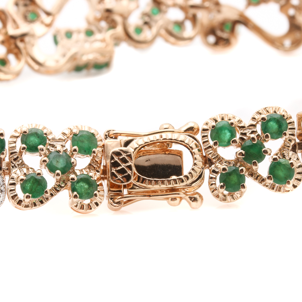 Orianne Sterling Silver Emerald and White Topaz Jewelry