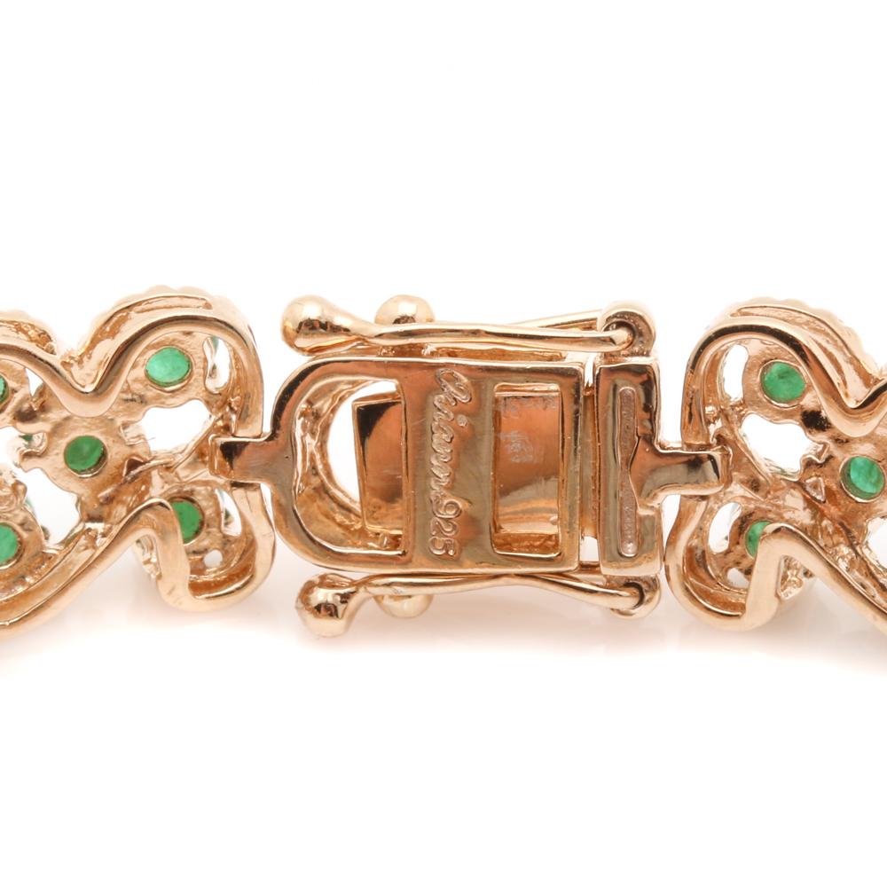 Orianne Sterling Silver Emerald and White Topaz Jewelry