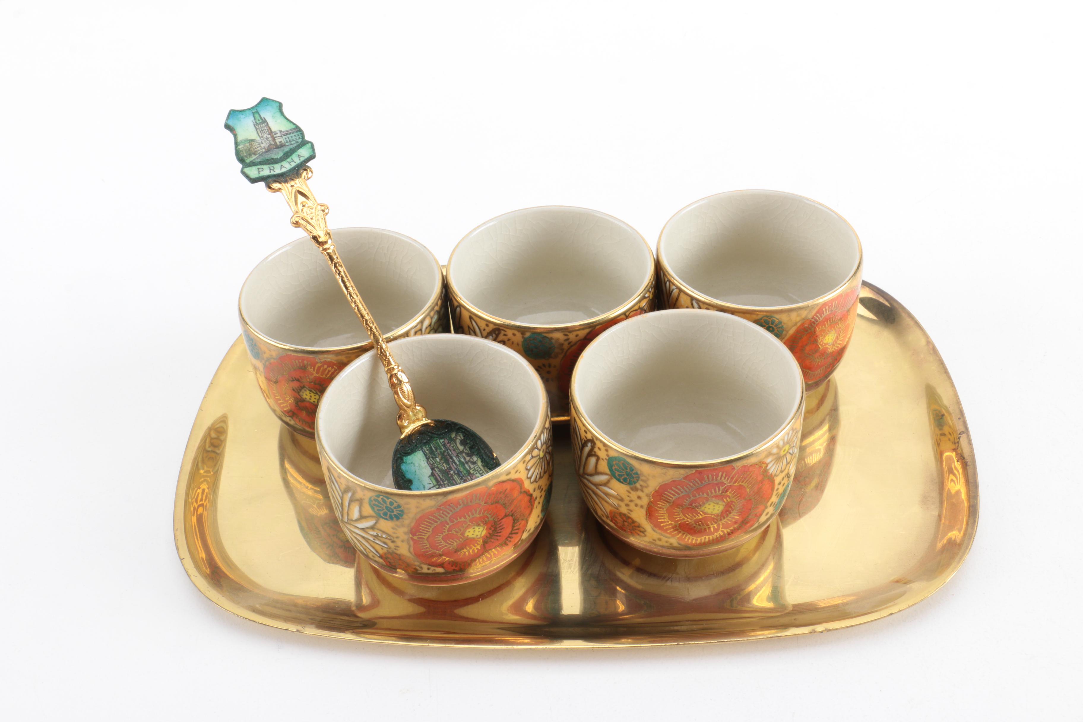 Hand Painted Porcelain Sake Set