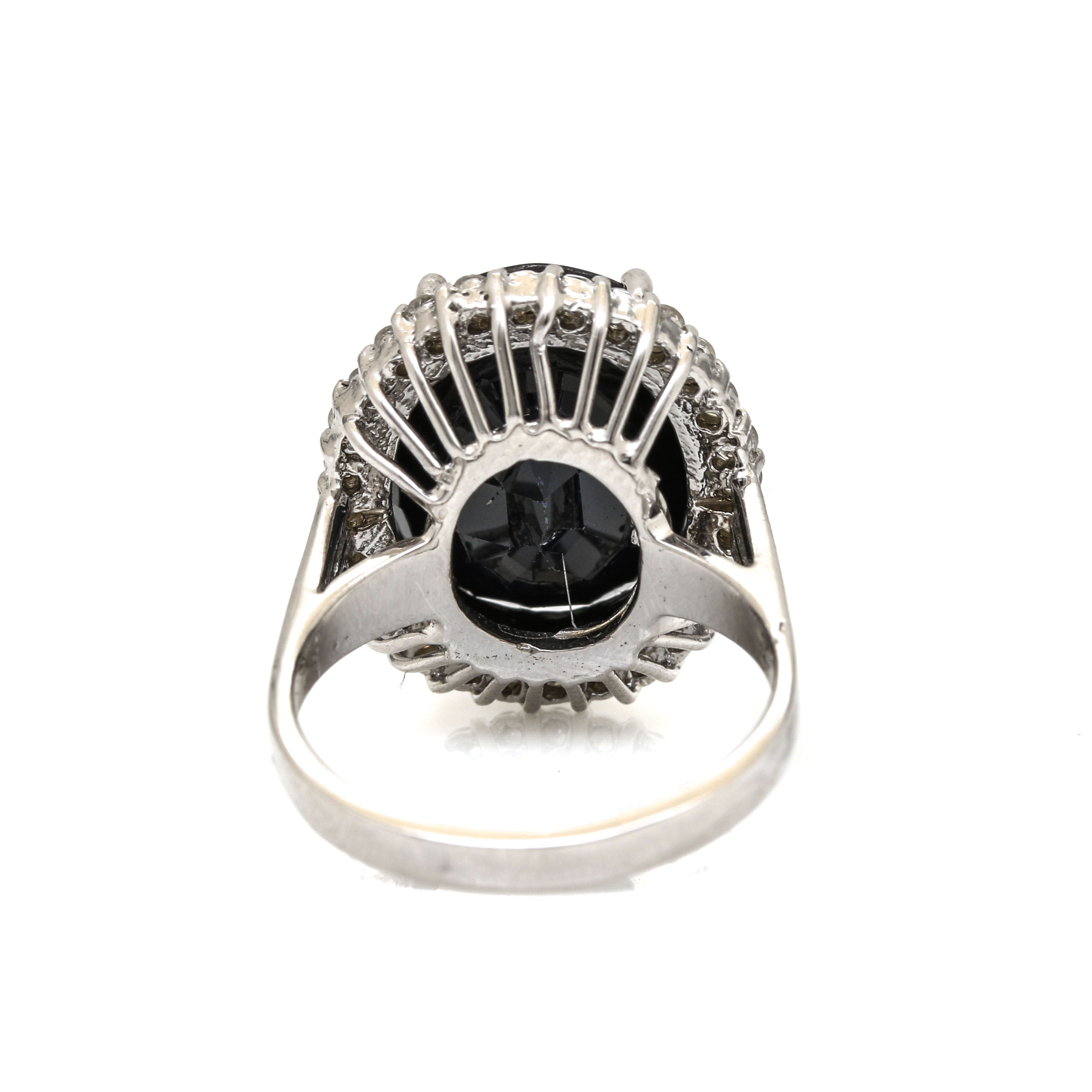 14K White Gold Sapphire and Diamond Ring