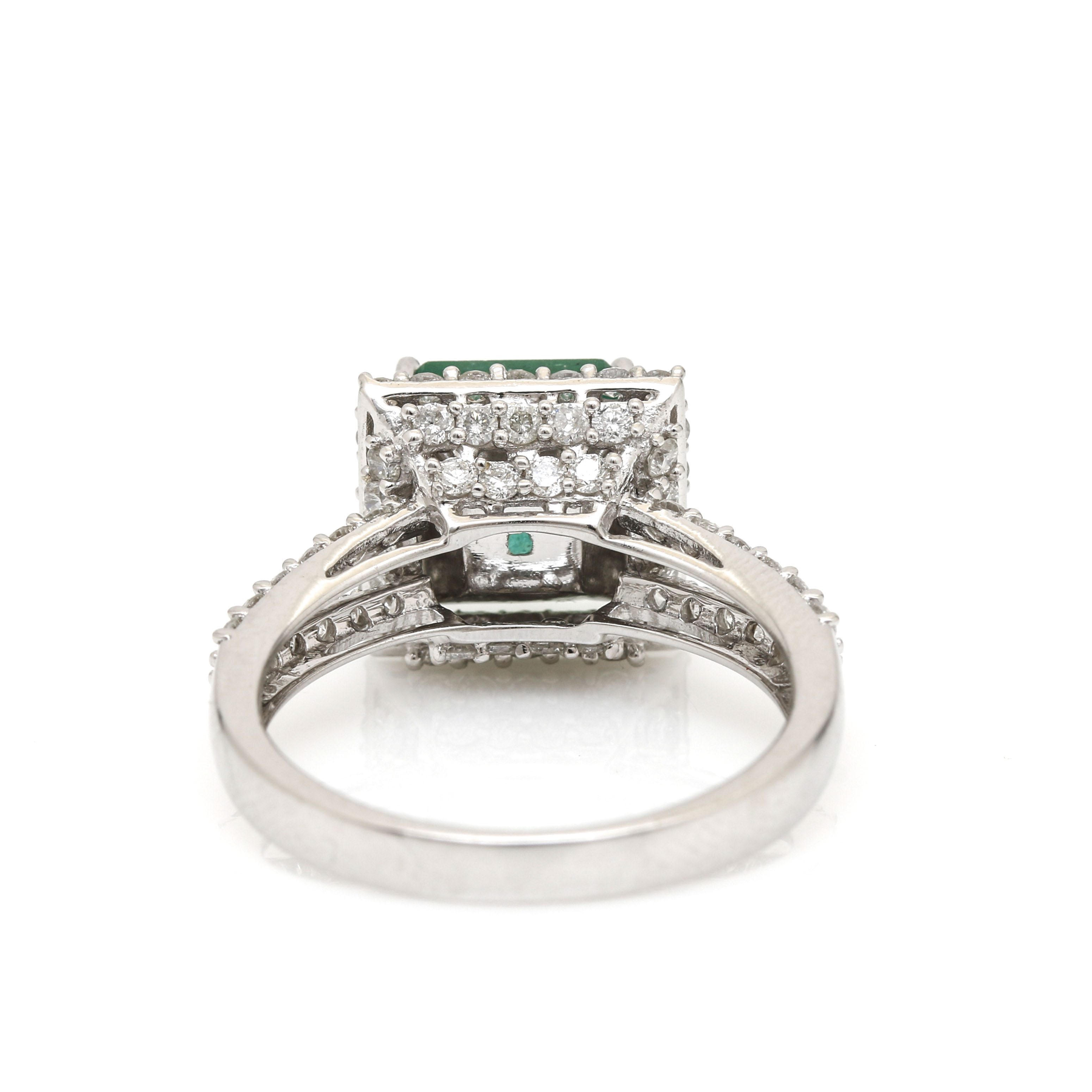Orianne 14K White Gold Emerald and 0.95 CTW Diamond Ring