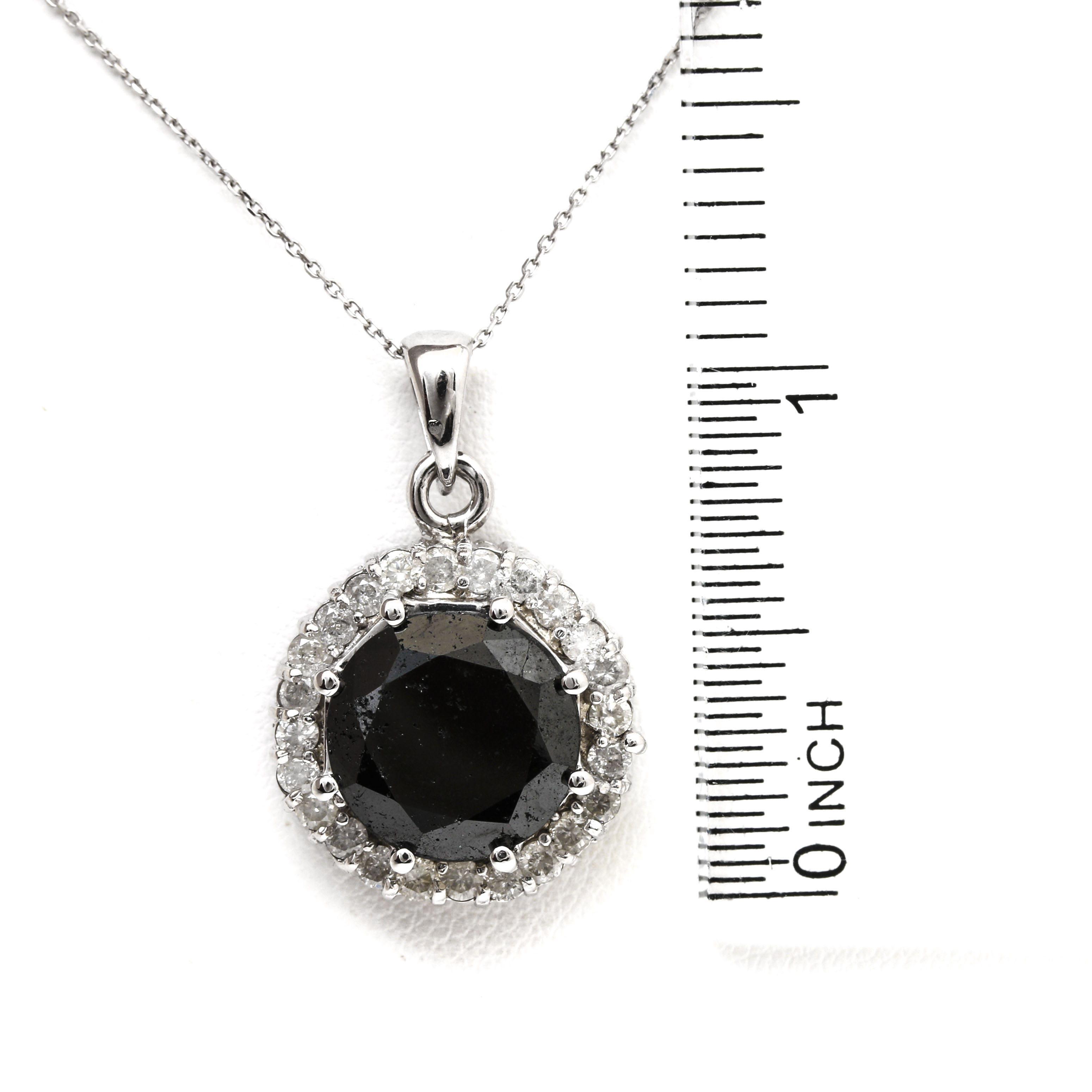 14K White Gold 7.05 CT Black Diamond and 0.96 CTW Diamond Necklace