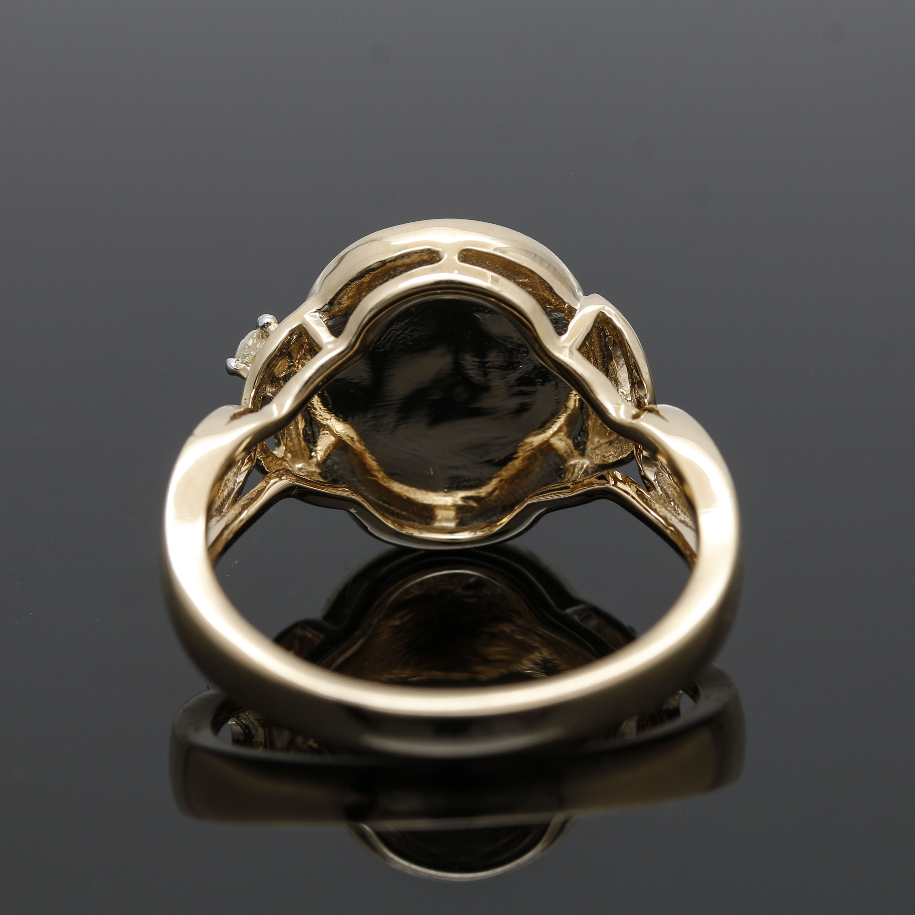 Orianne Collins 14K Yellow Gold Opal and Diamond Ring