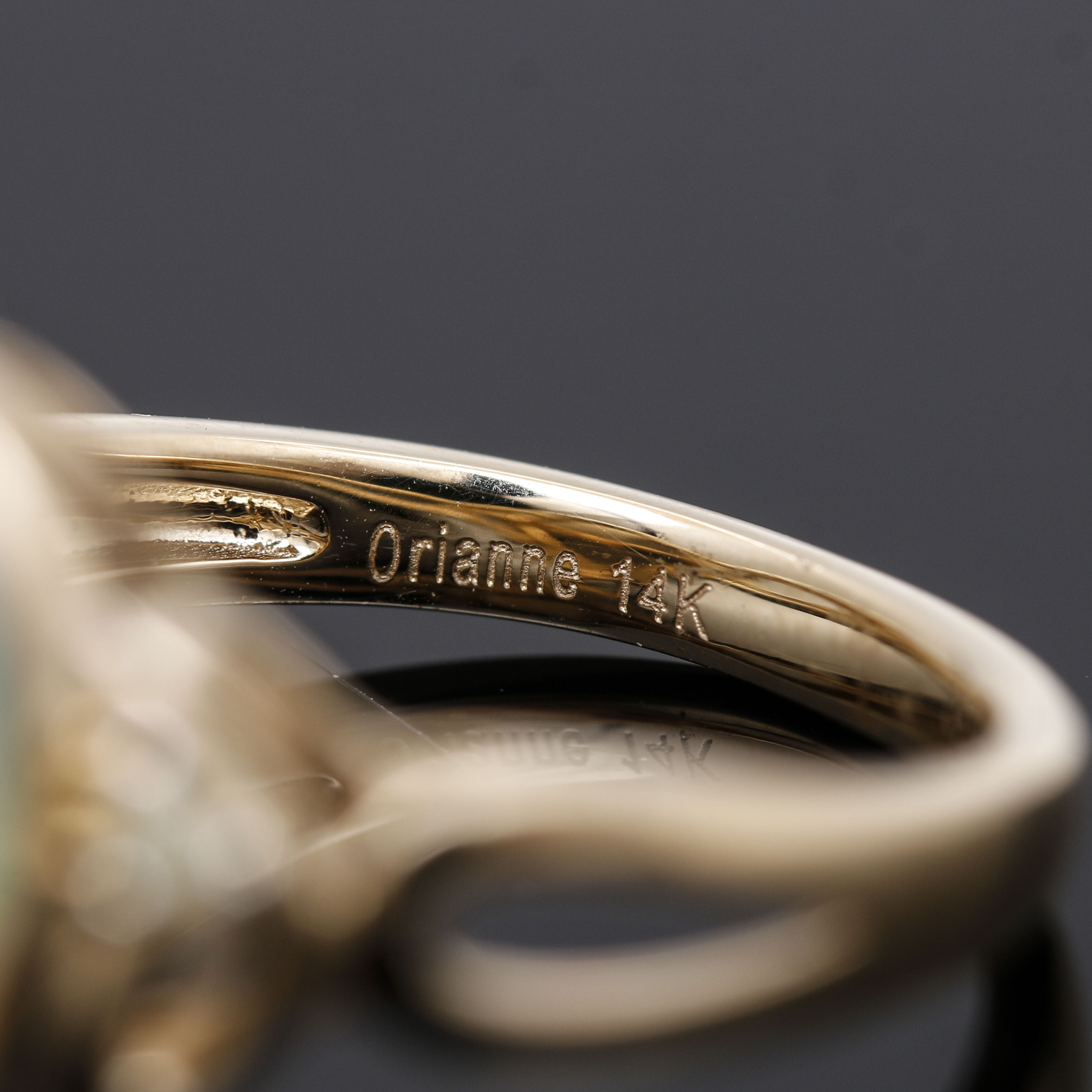 Orianne Collins 14K Yellow Gold Opal and Diamond Ring