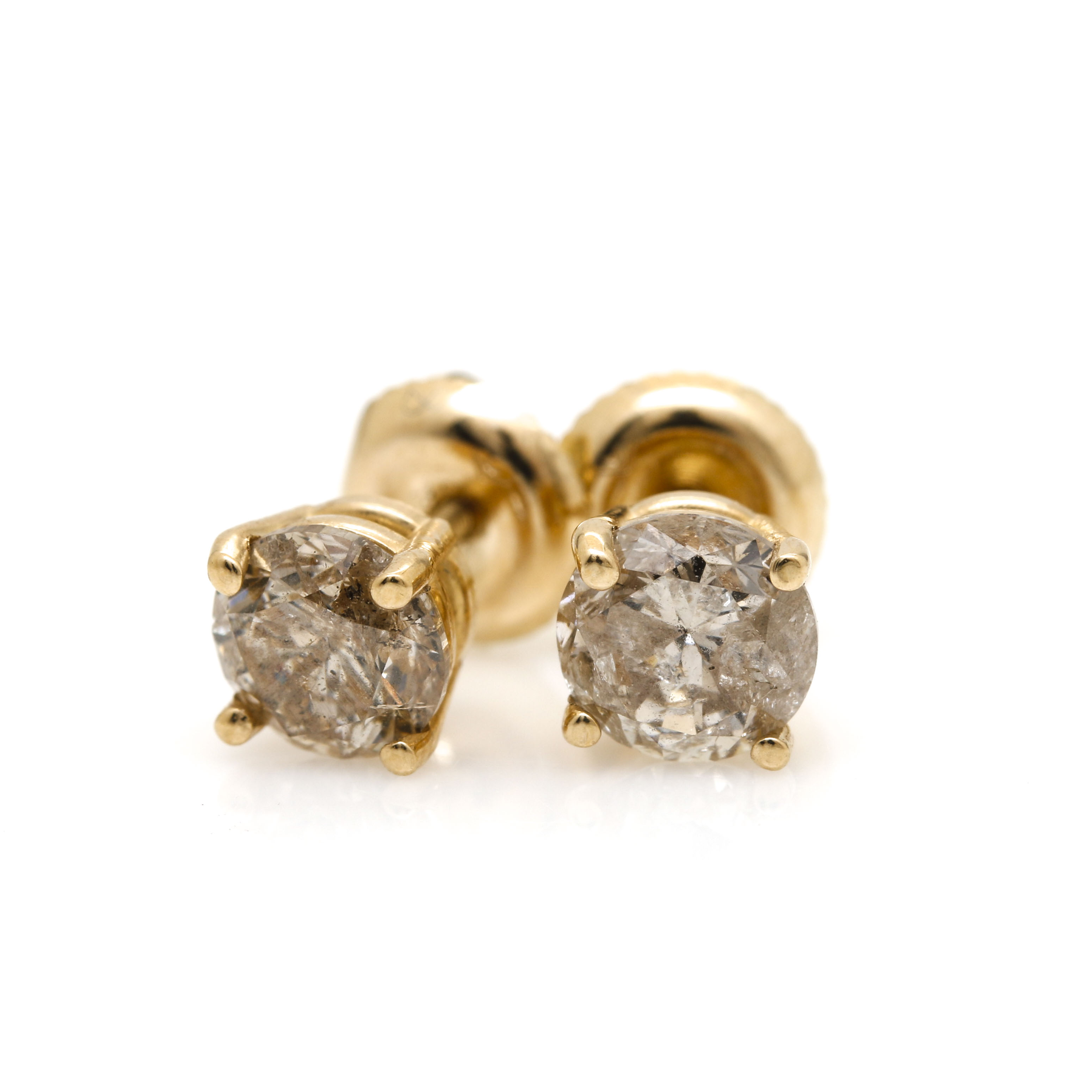 14K Yellow Gold 1.45 CTW Diamond Stud Earrings