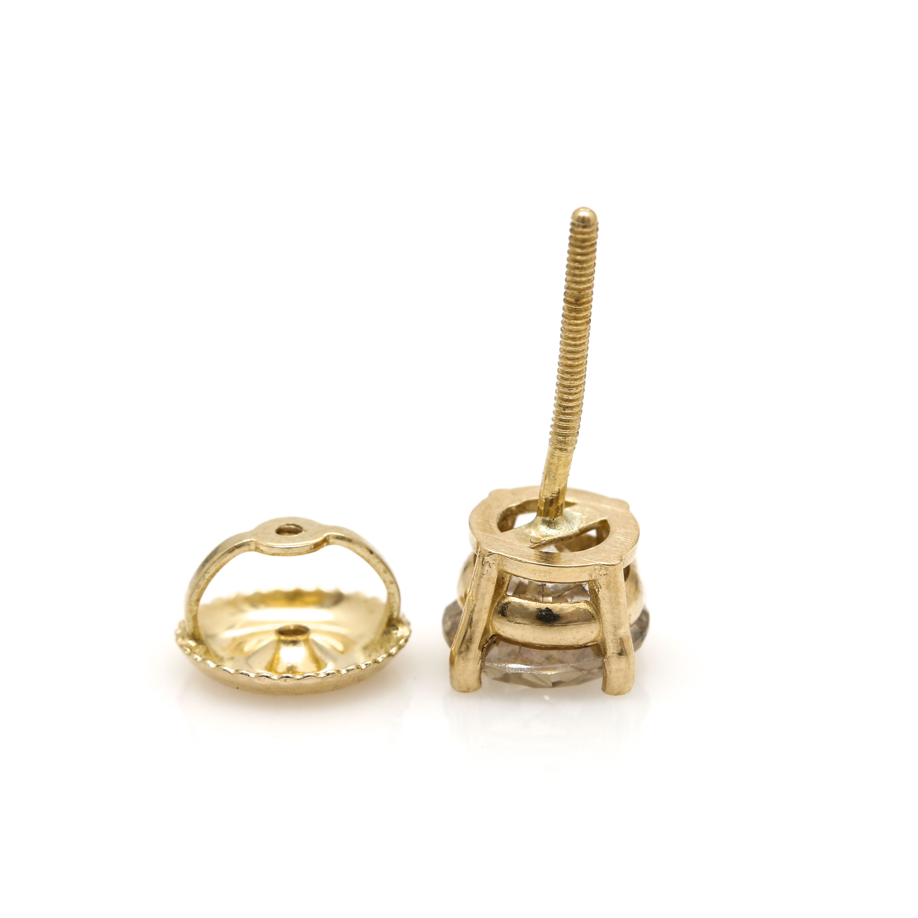 14K Yellow Gold 1.45 CTW Diamond Stud Earrings