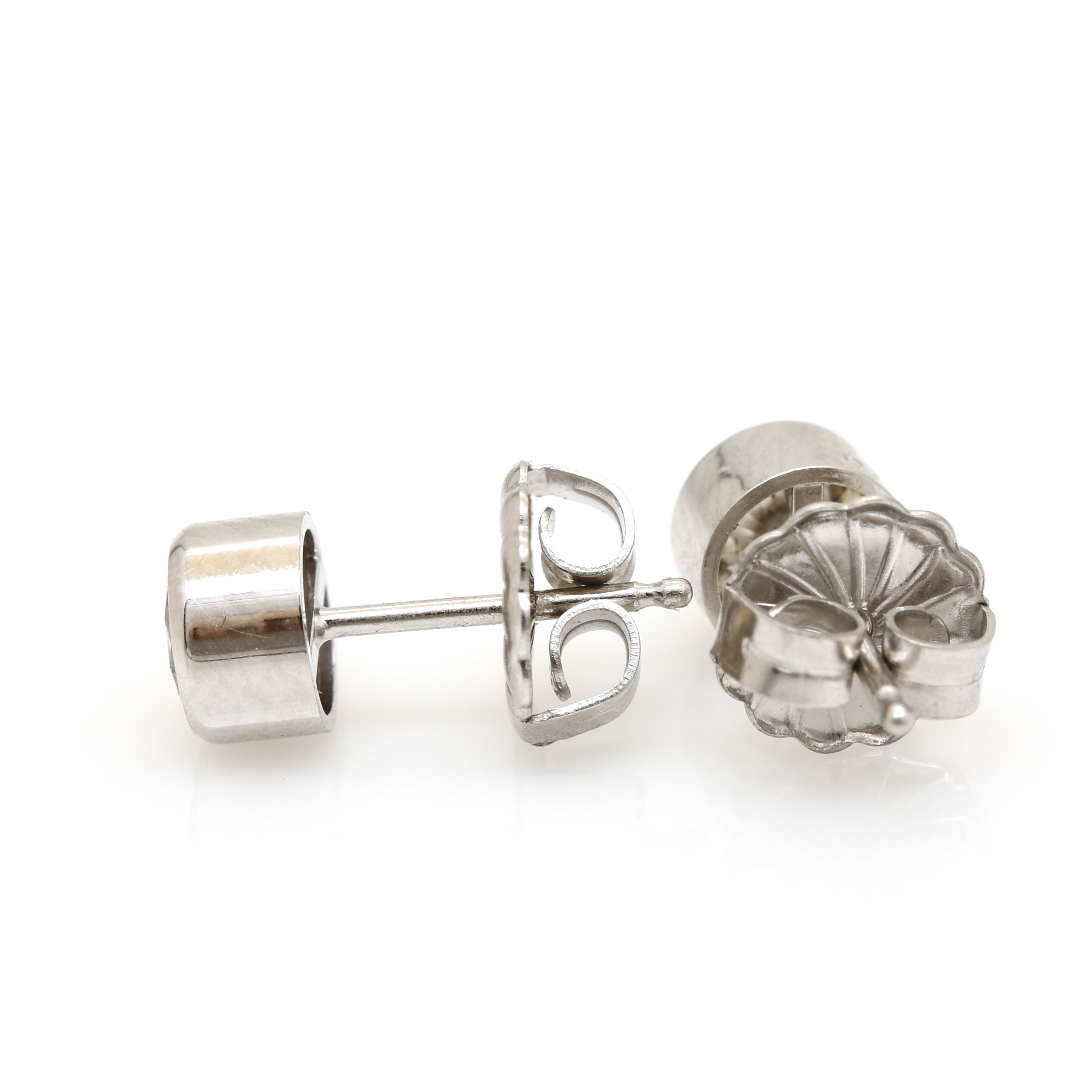 14K White Gold Diamond Stud Earrings