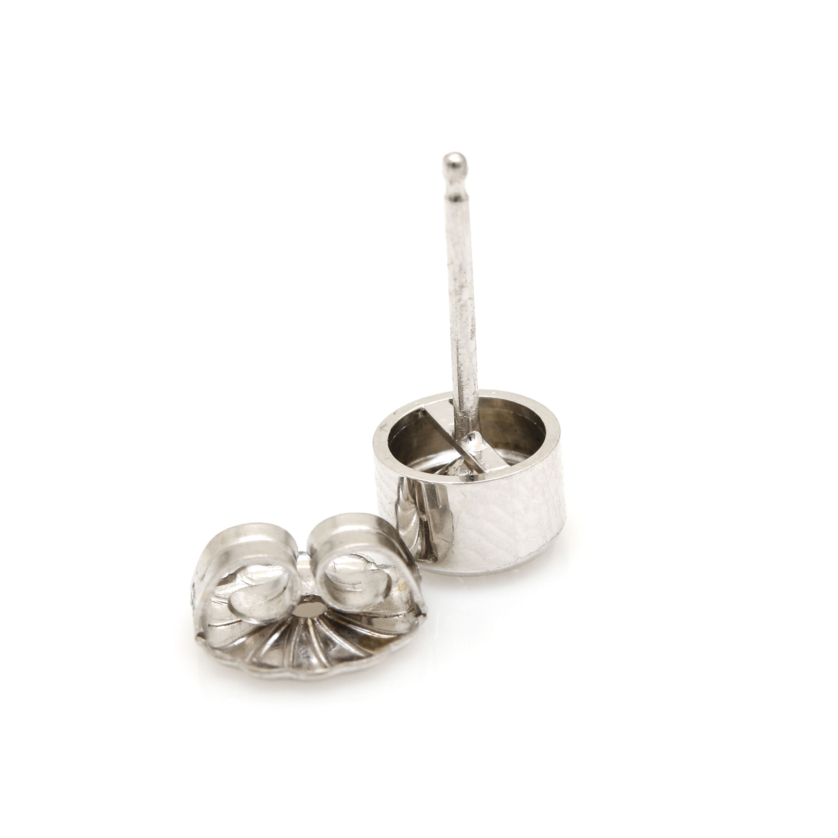 14K White Gold Diamond Stud Earrings