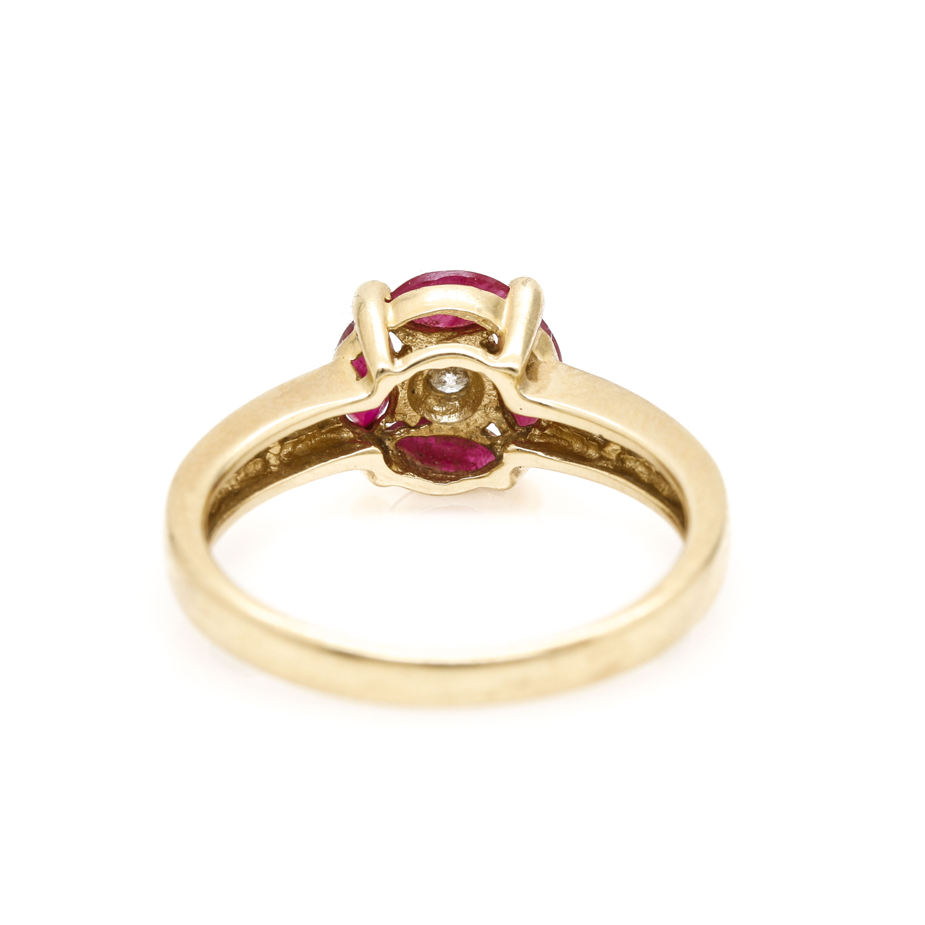 14K Yellow Gold Diamond and Ruby Ring