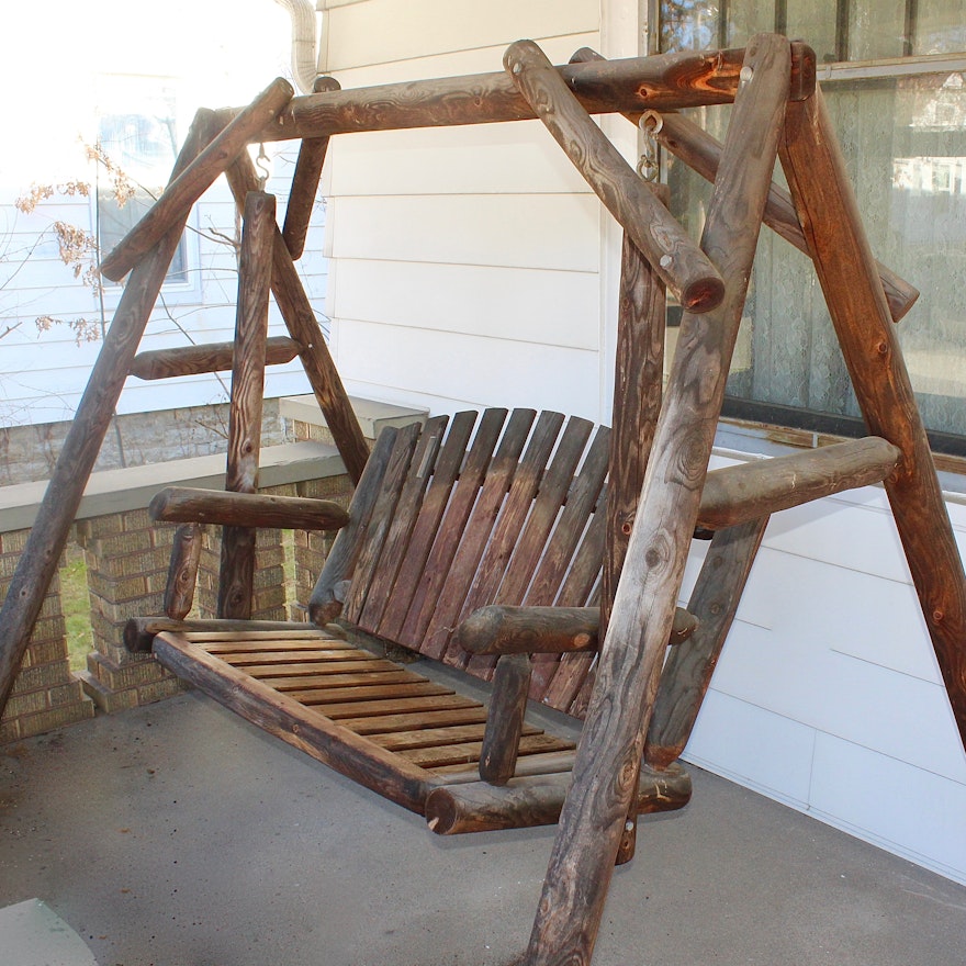 Artisan Crafted Rustic Porch Swing