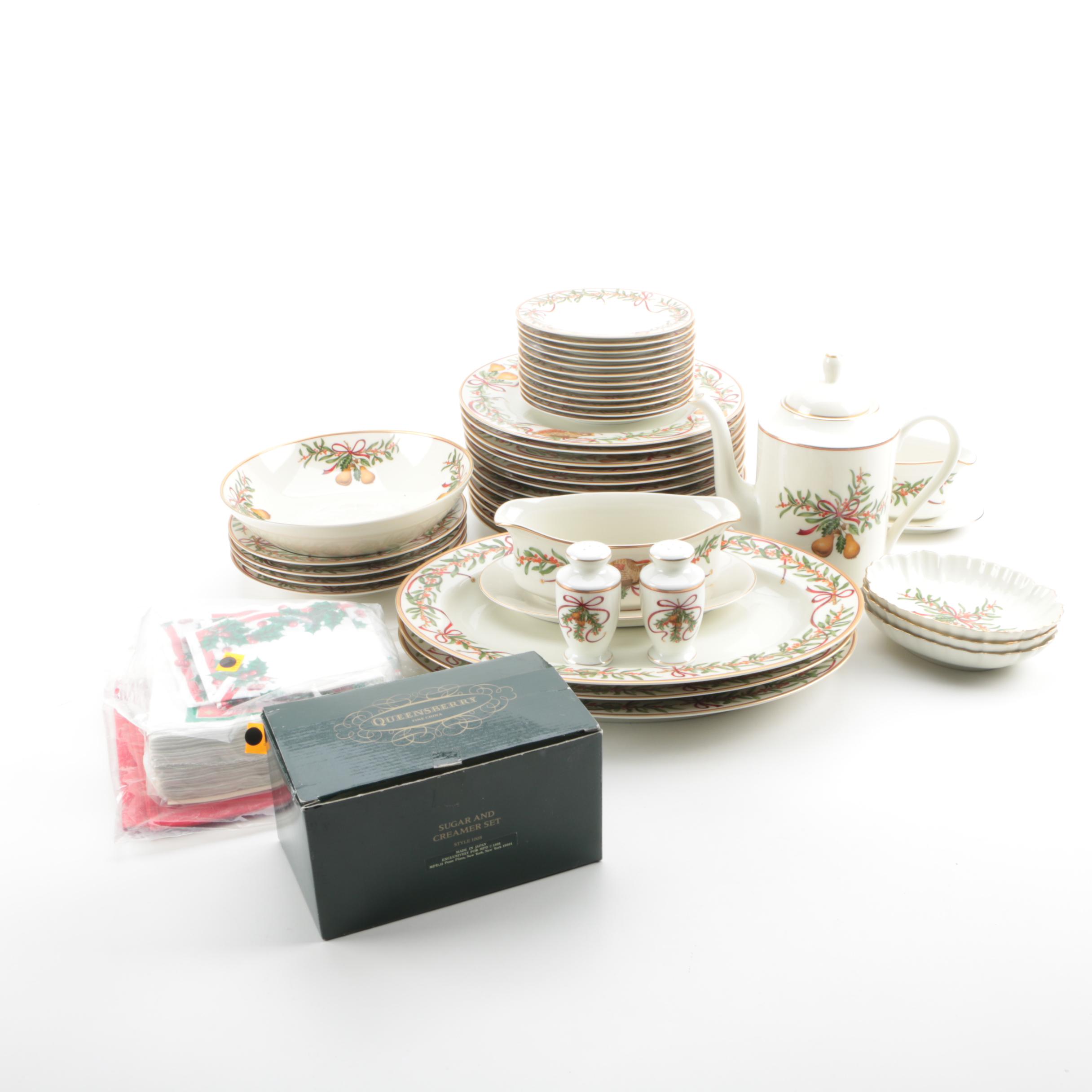 Holiday Tableware Including Royal Gallery "Queensberry" 1990s