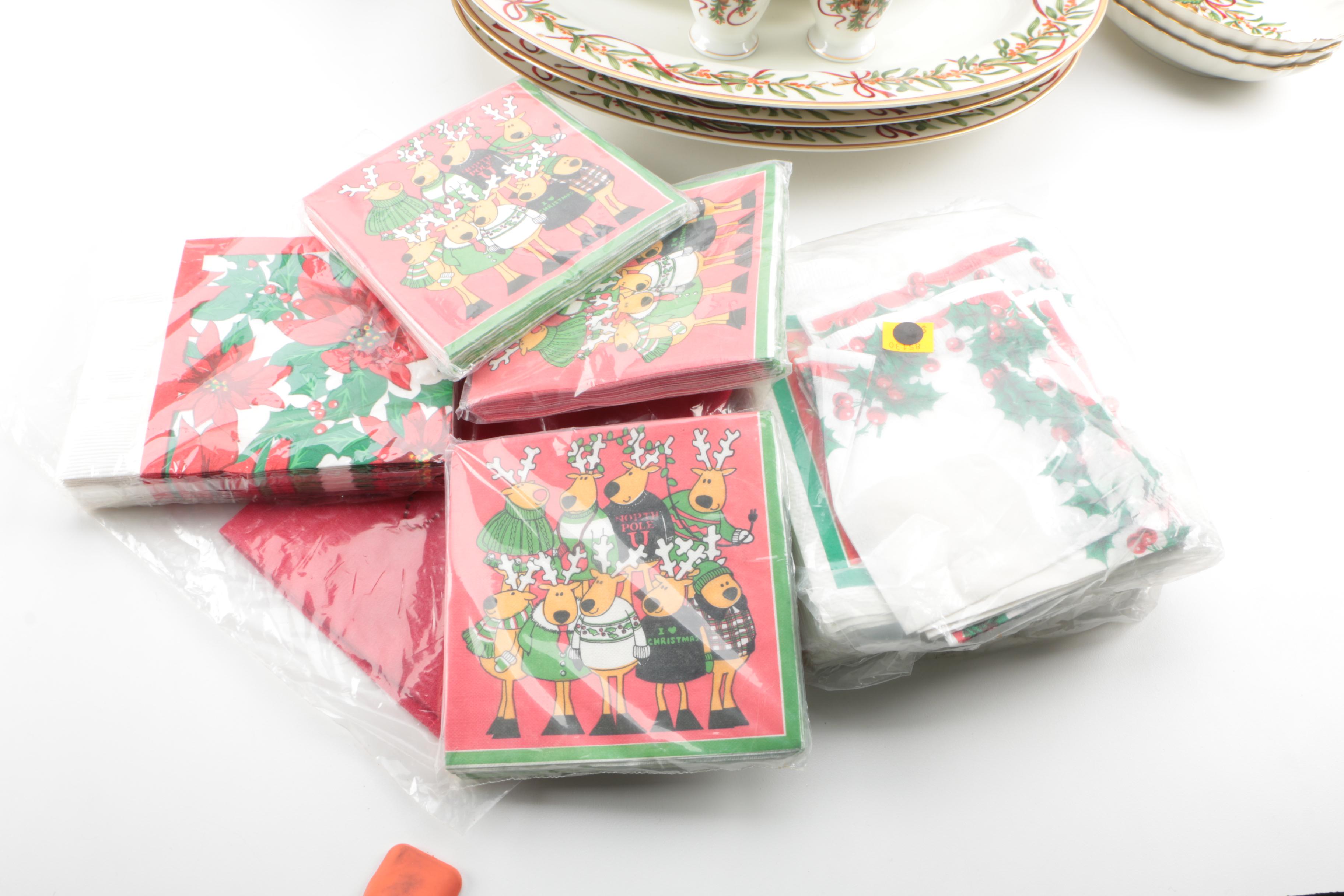 Holiday Tableware Including Royal Gallery "Queensberry" 1990s