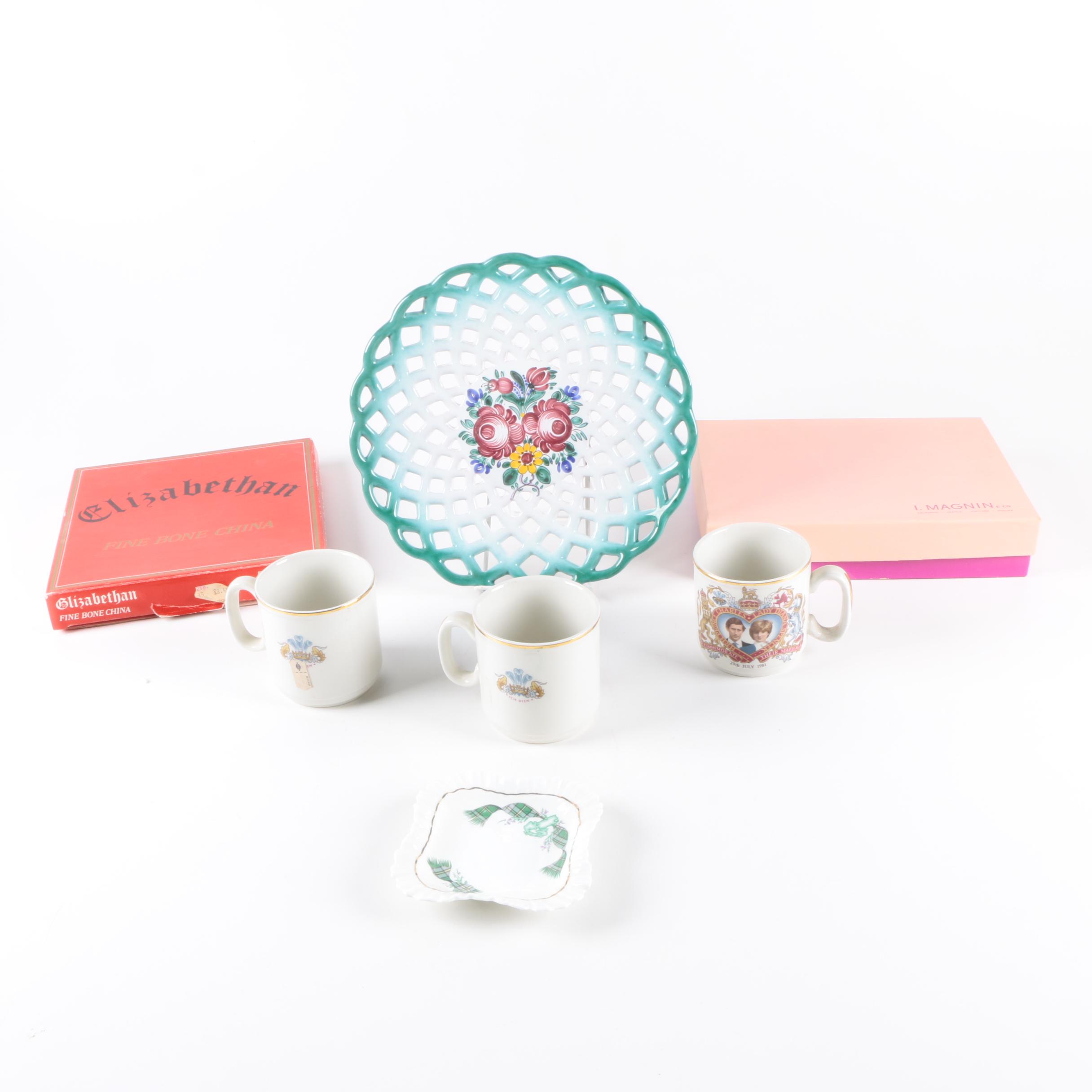 Ceramics And Glassware Including Charles and Diana Commemoratives