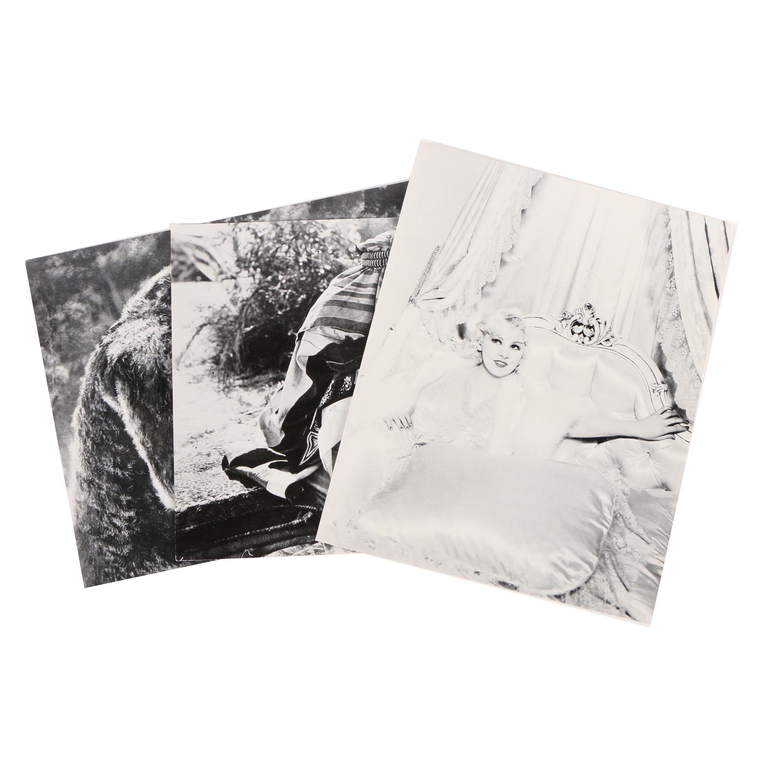 Vintage Offset Lithograph Silent Film Production Stills Including Mae West