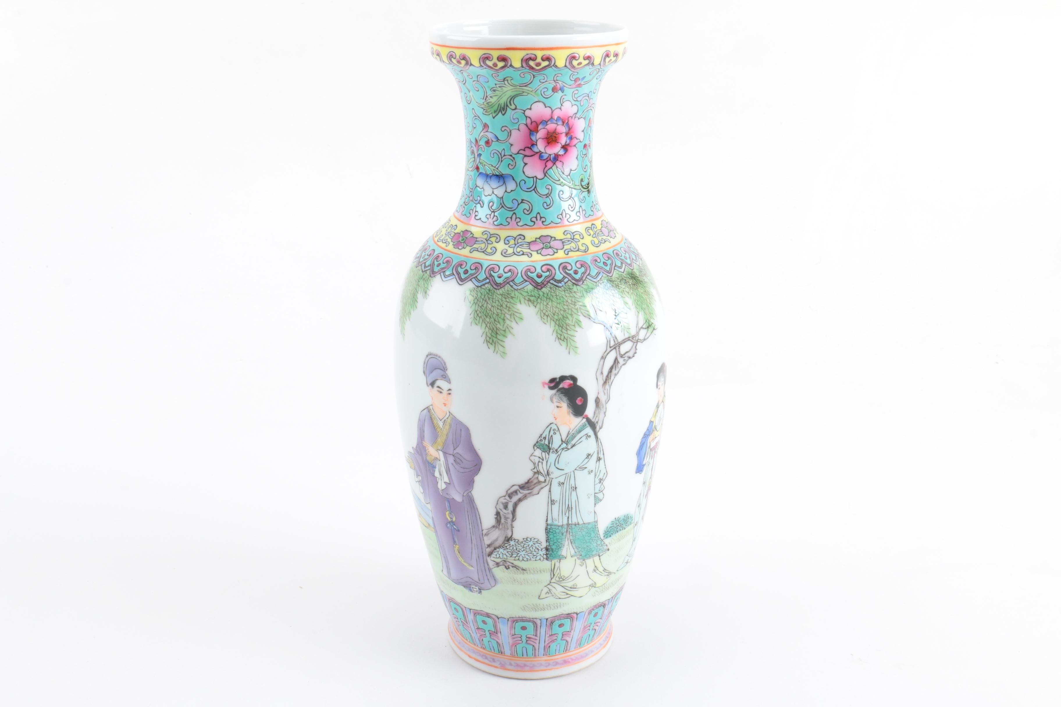 Chinese Enameled Porcelain Fertility and Figural Vases