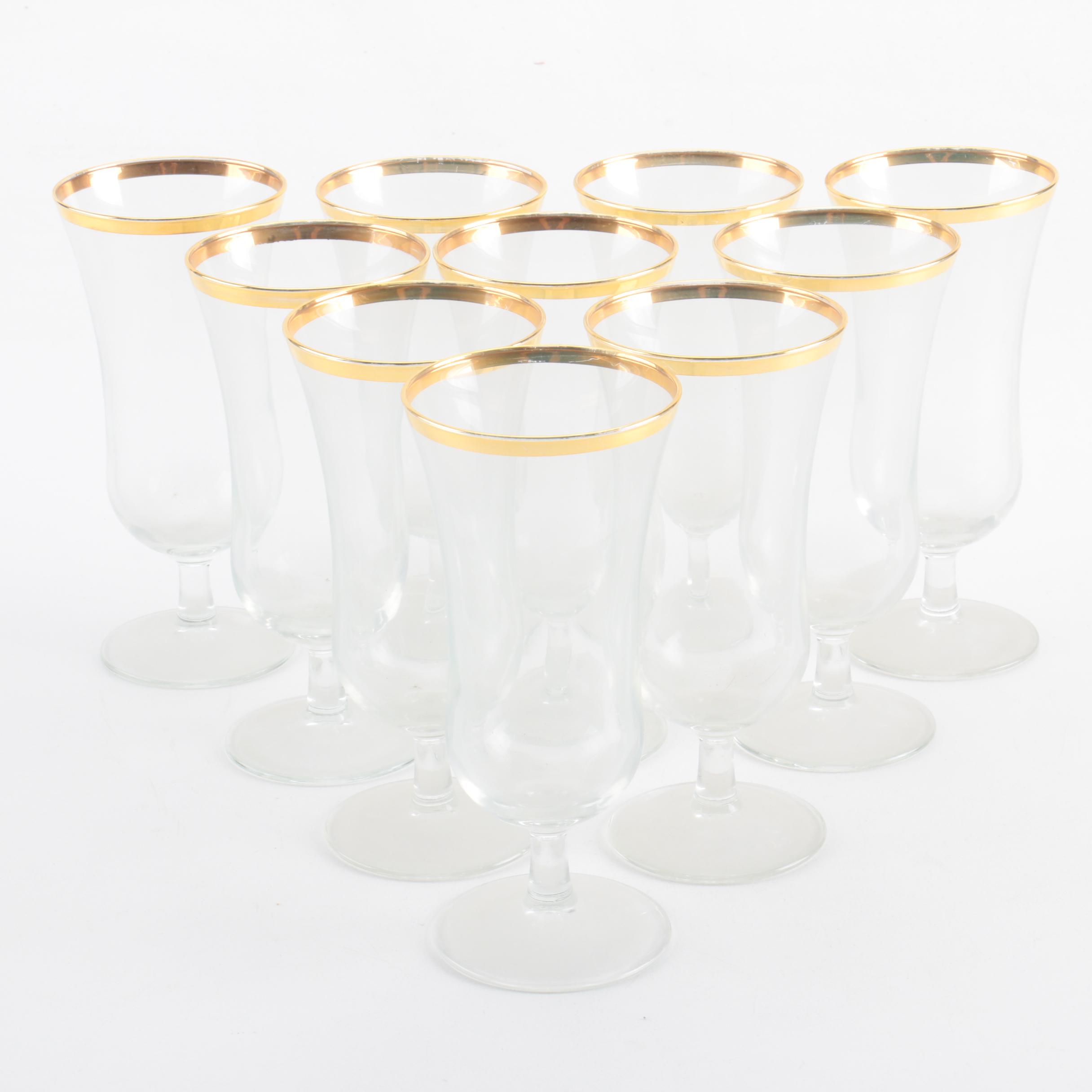 Gold Rimmed Iced Beverage Glasses