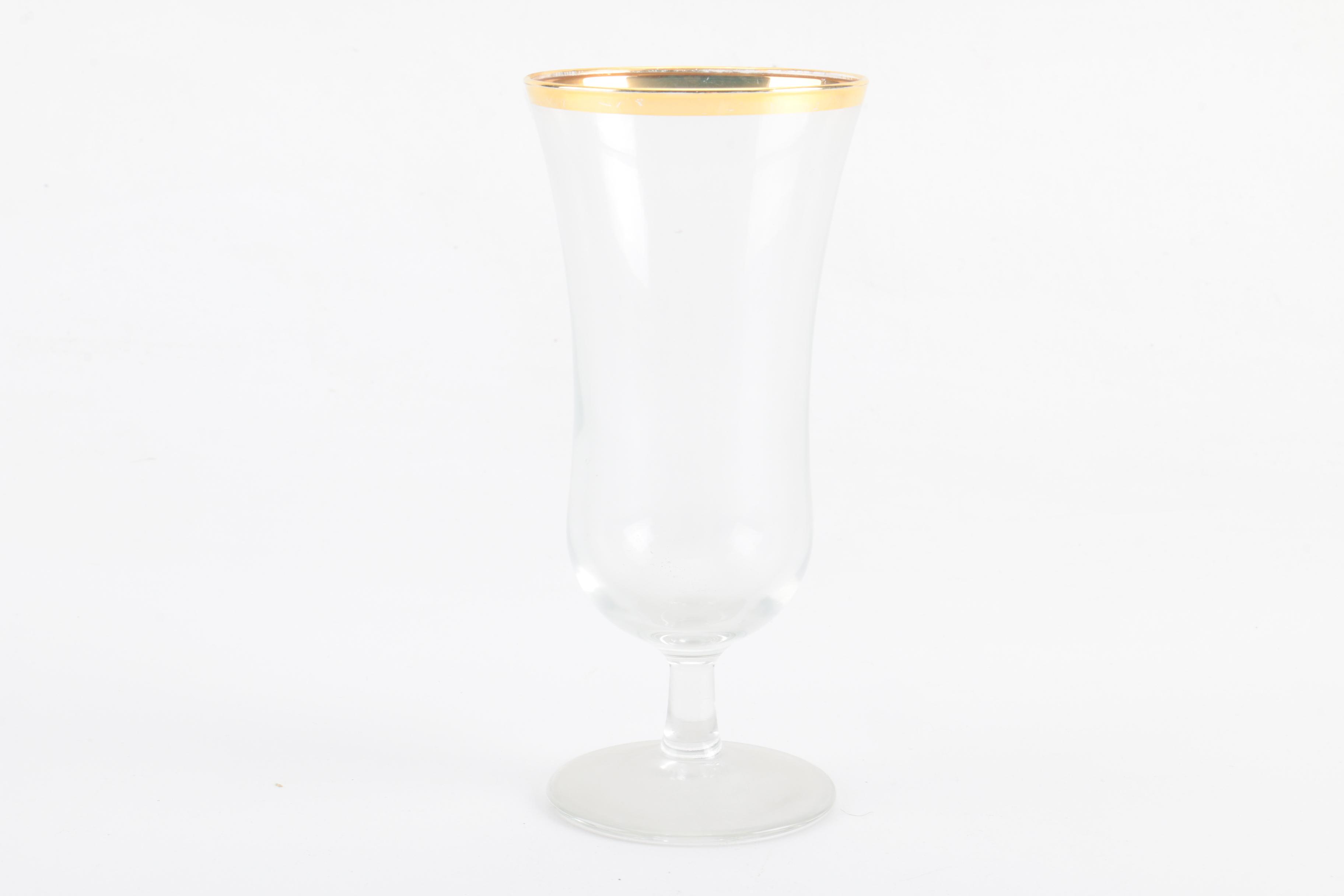 Gold Rimmed Iced Beverage Glasses