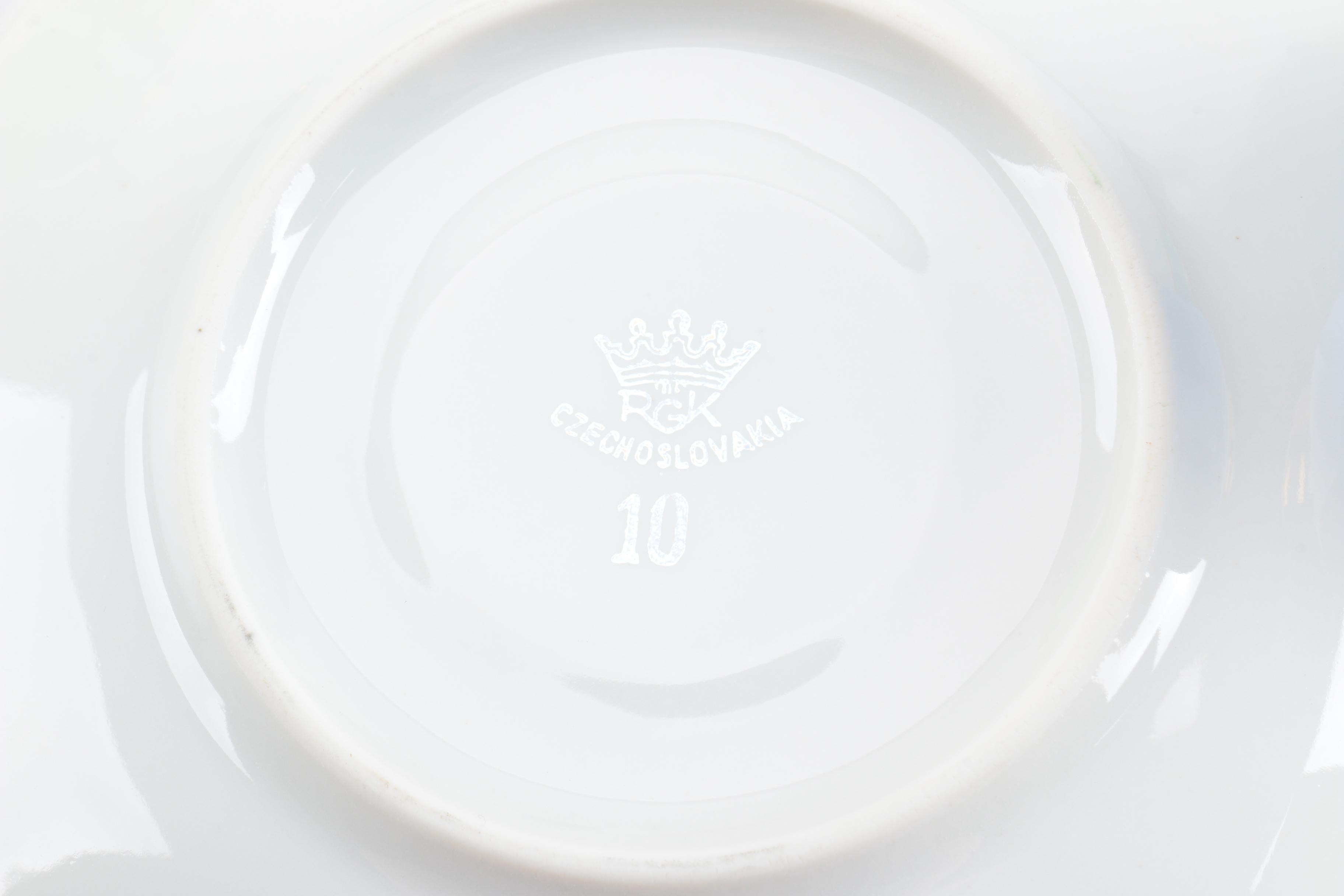 Czechoslovakian Teacups and Serving Dishes