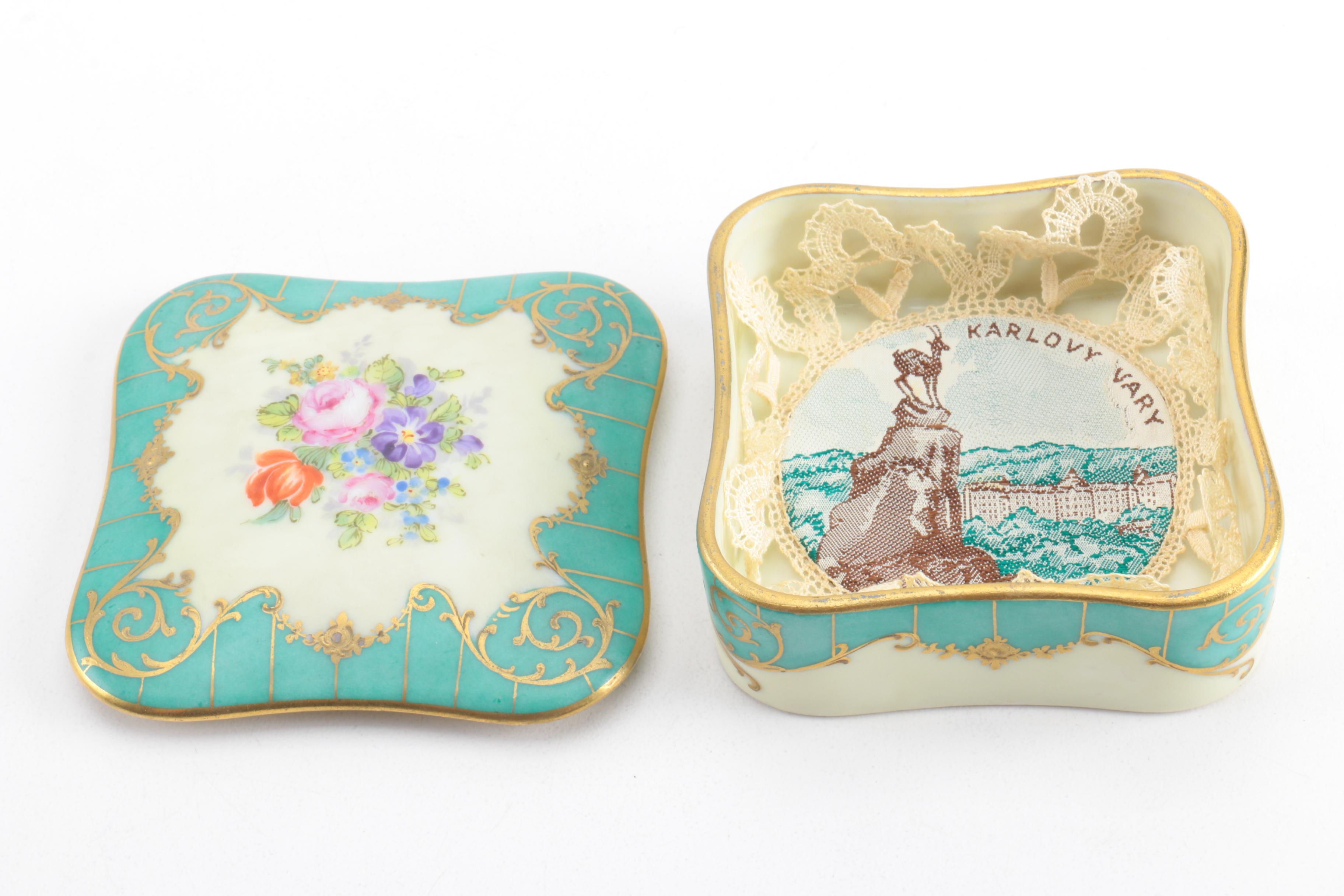 Czechoslovakian Teacups and Serving Dishes