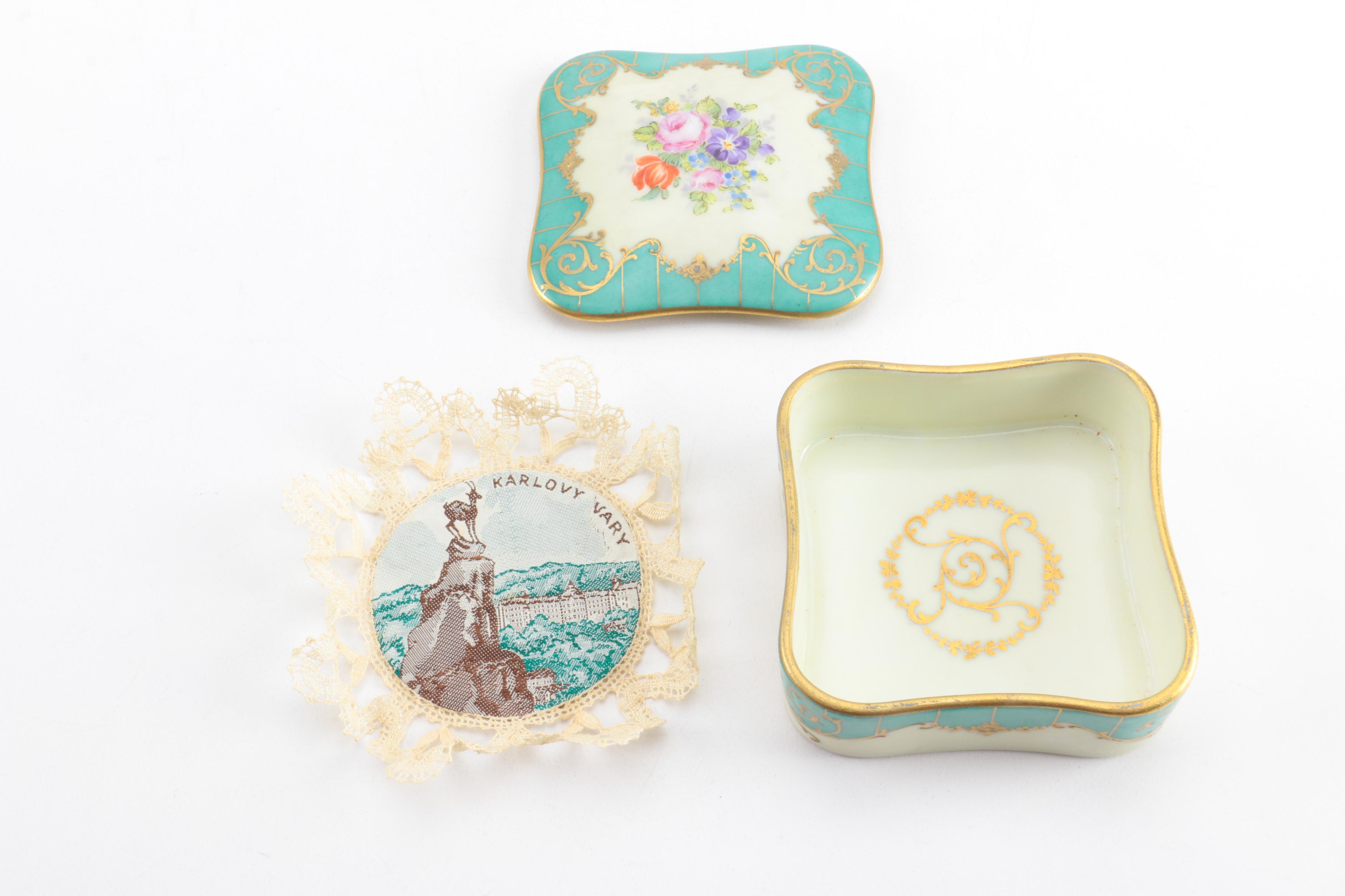 Czechoslovakian Teacups and Serving Dishes