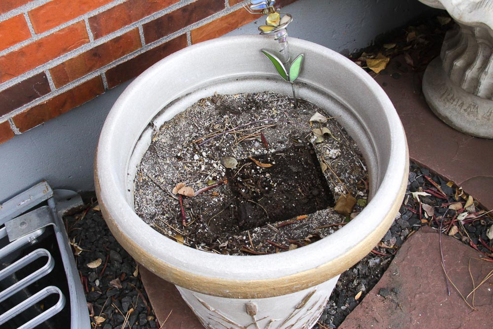 Cattail Motif Plaster Planter