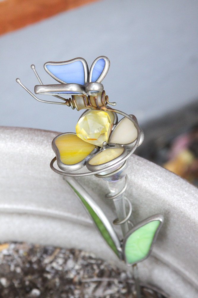 Cattail Motif Plaster Planter