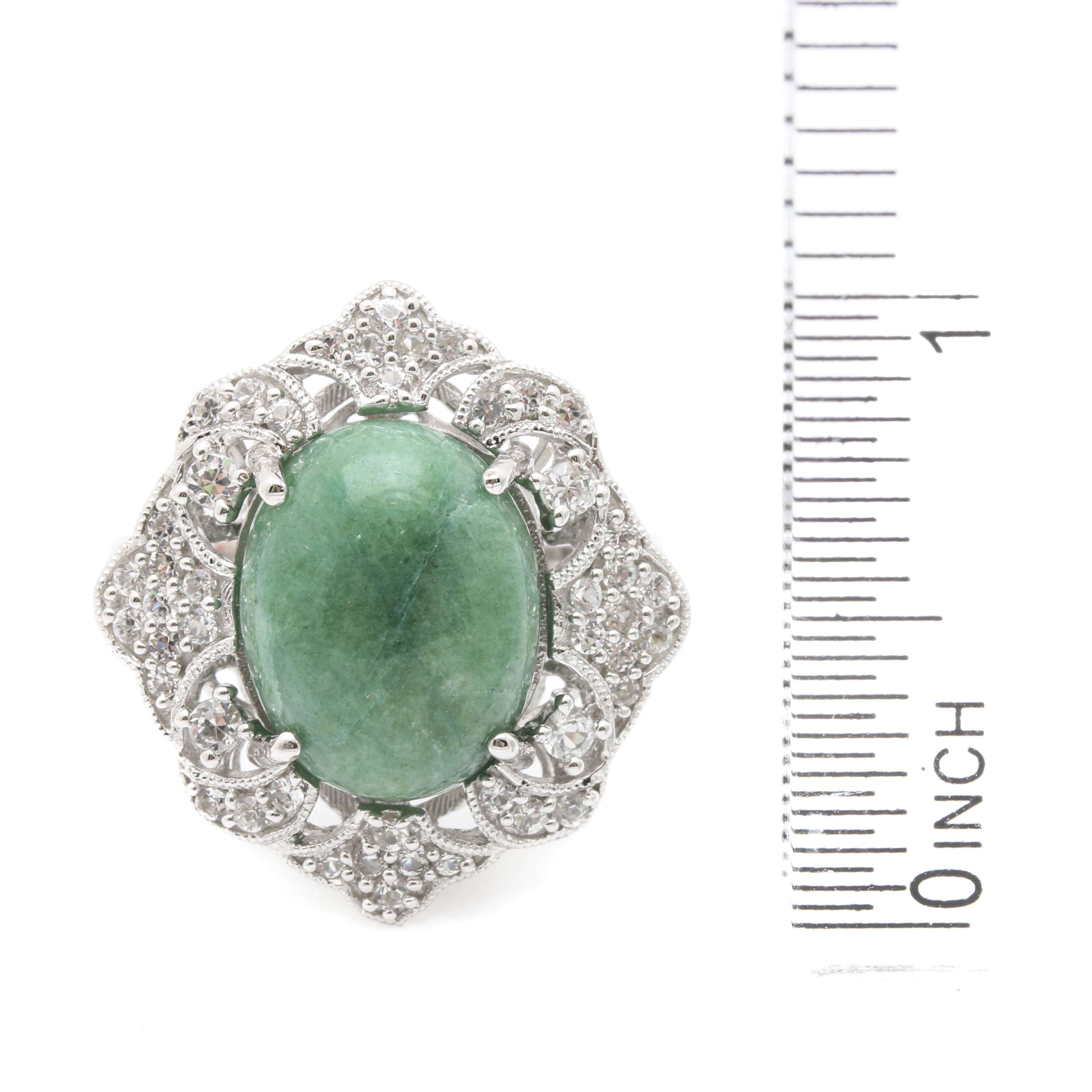 Orianne Sterling Silver Emerald and White Topaz Rings