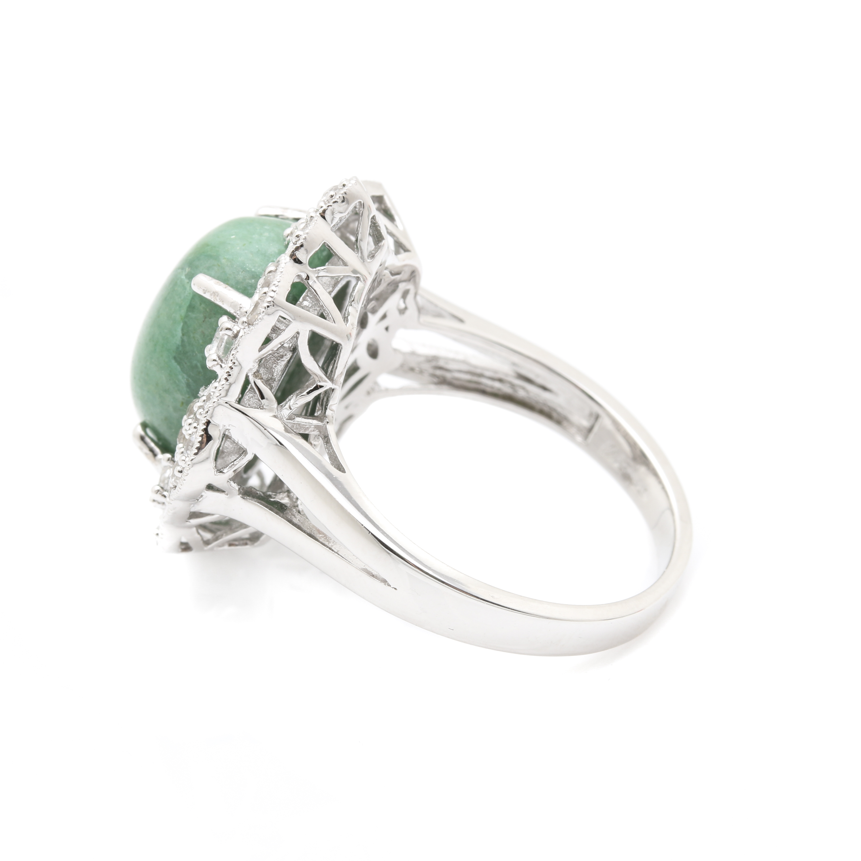 Orianne Sterling Silver Emerald and White Topaz Rings