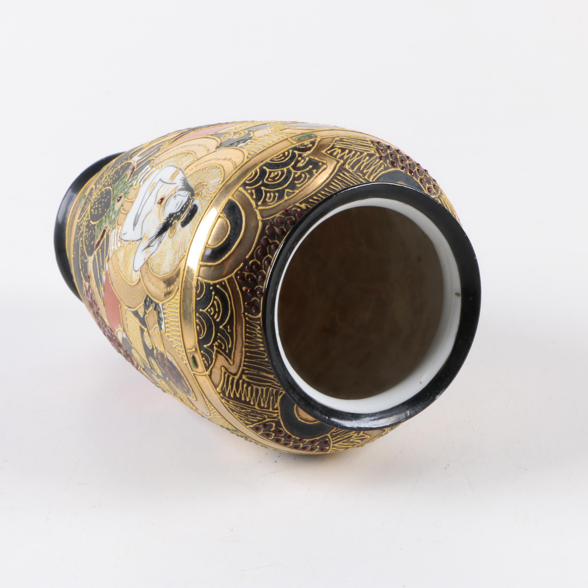 Japanese Chokin and Moriage Porcelain Vases