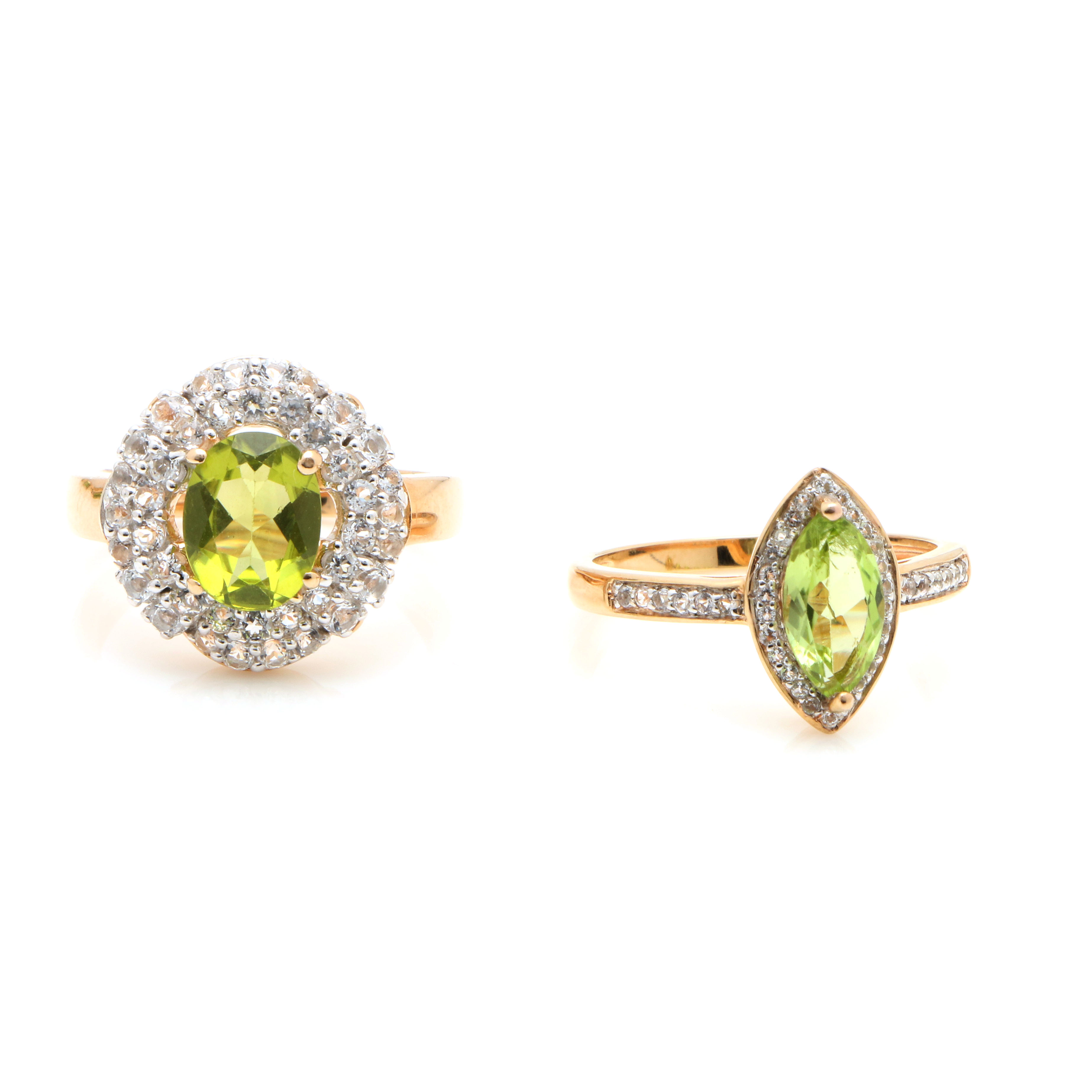Orianne Gold Wash on Sterling Silver Jewelry Assortment Featuring Peridot
