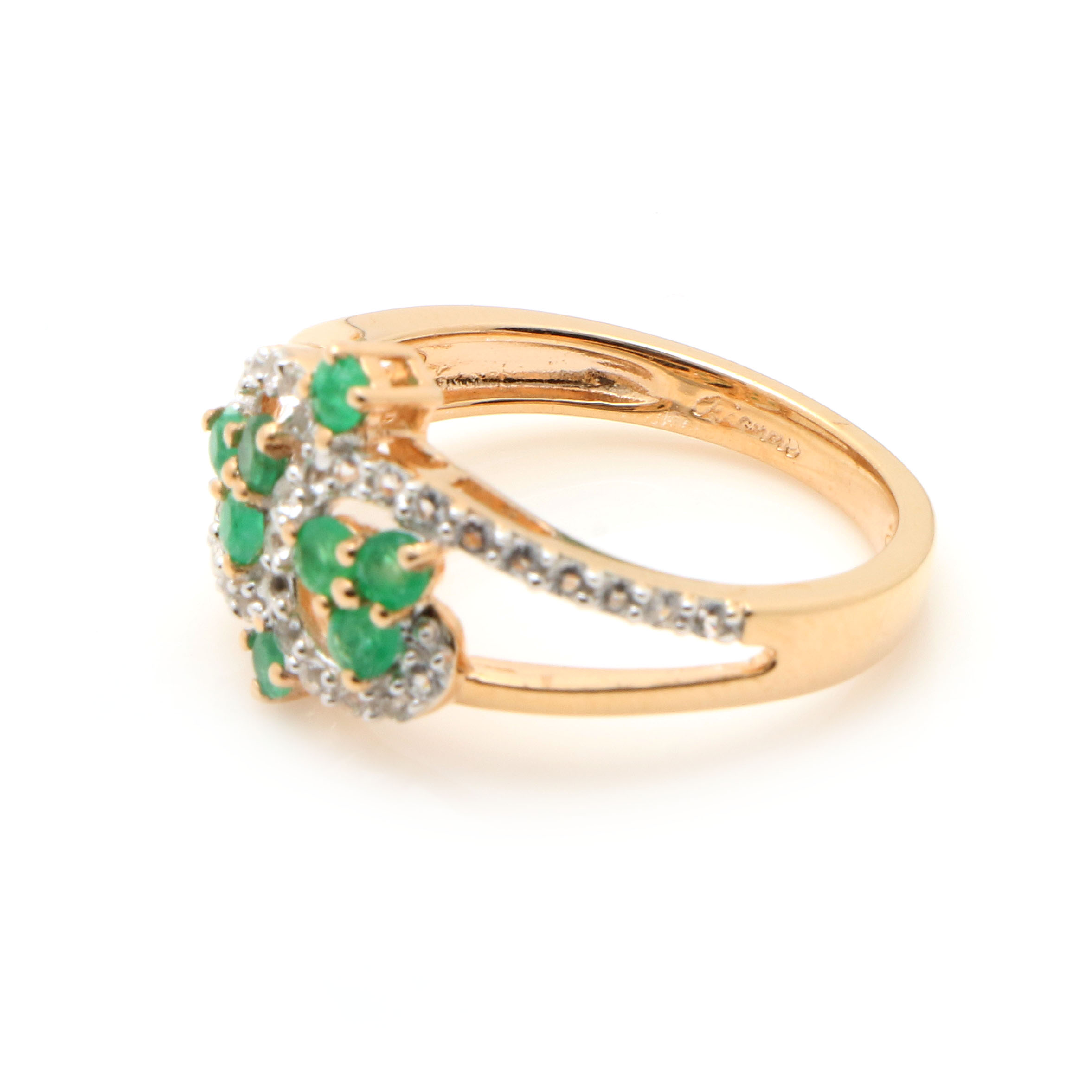 Sterling Silver Emerald and Pearl Necklace and Ring