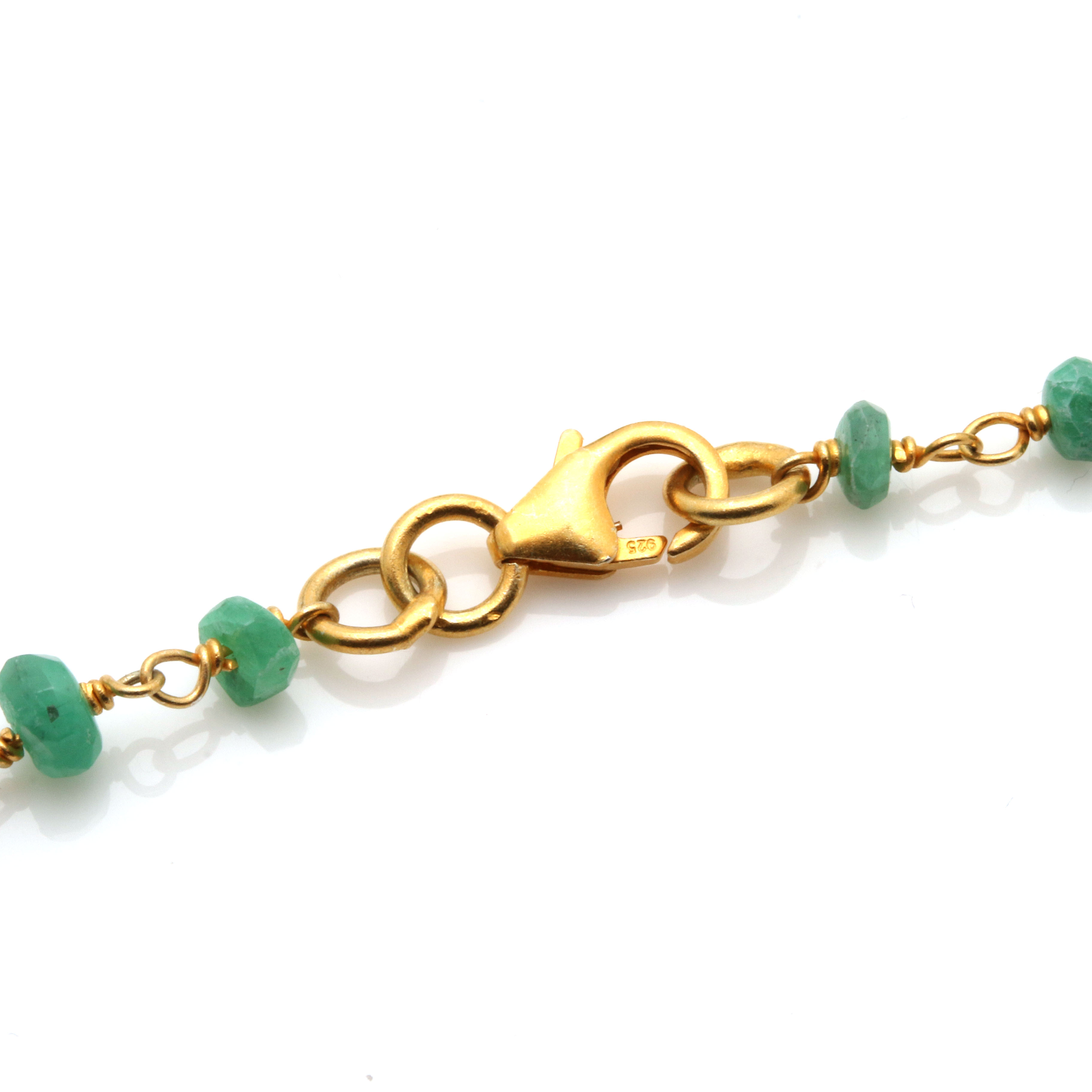 Sterling Silver Emerald and Pearl Necklace and Ring