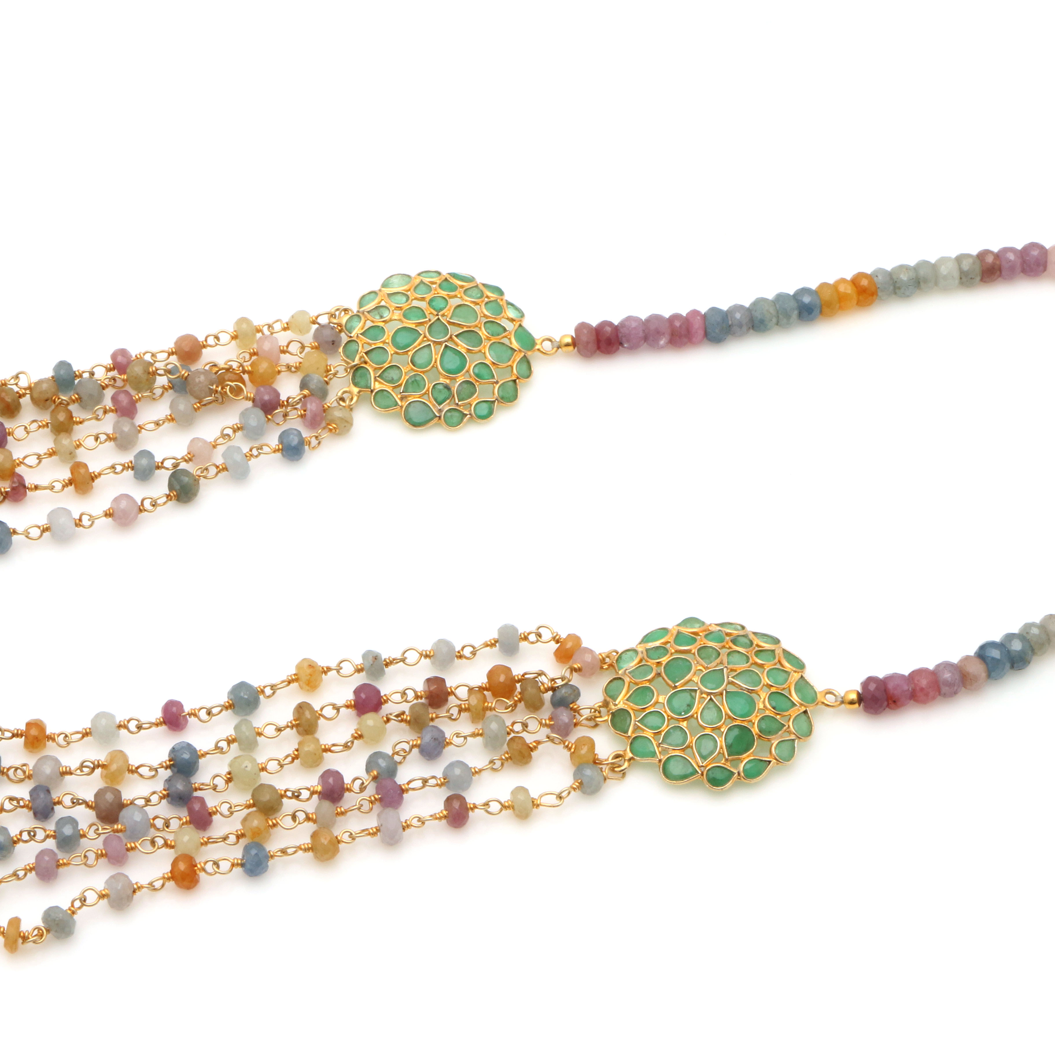 Sterling Silver and Colored Stone Necklace