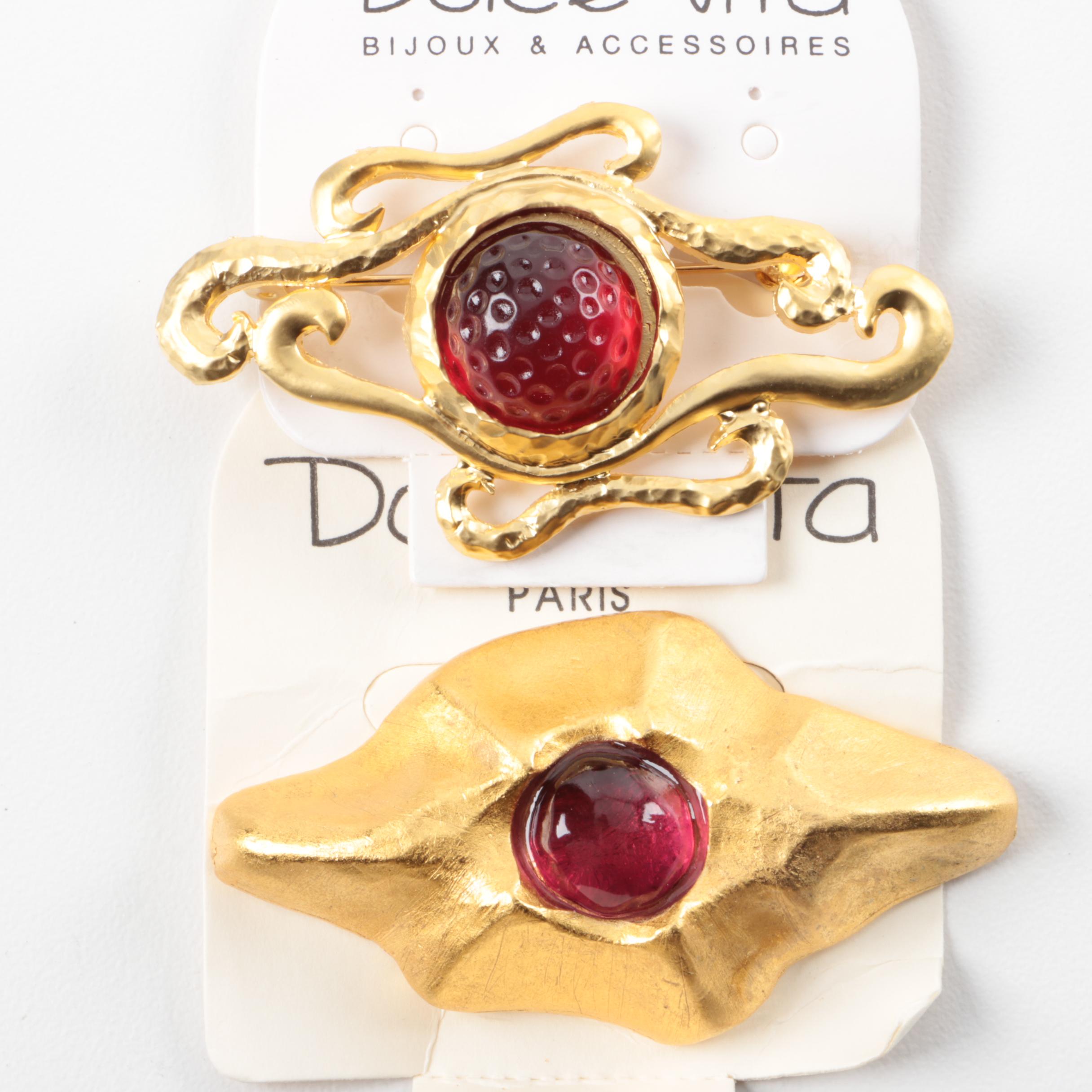 Assortment of Dolce Vita Gold and Silver Tone Jewelry Including Glass Accents