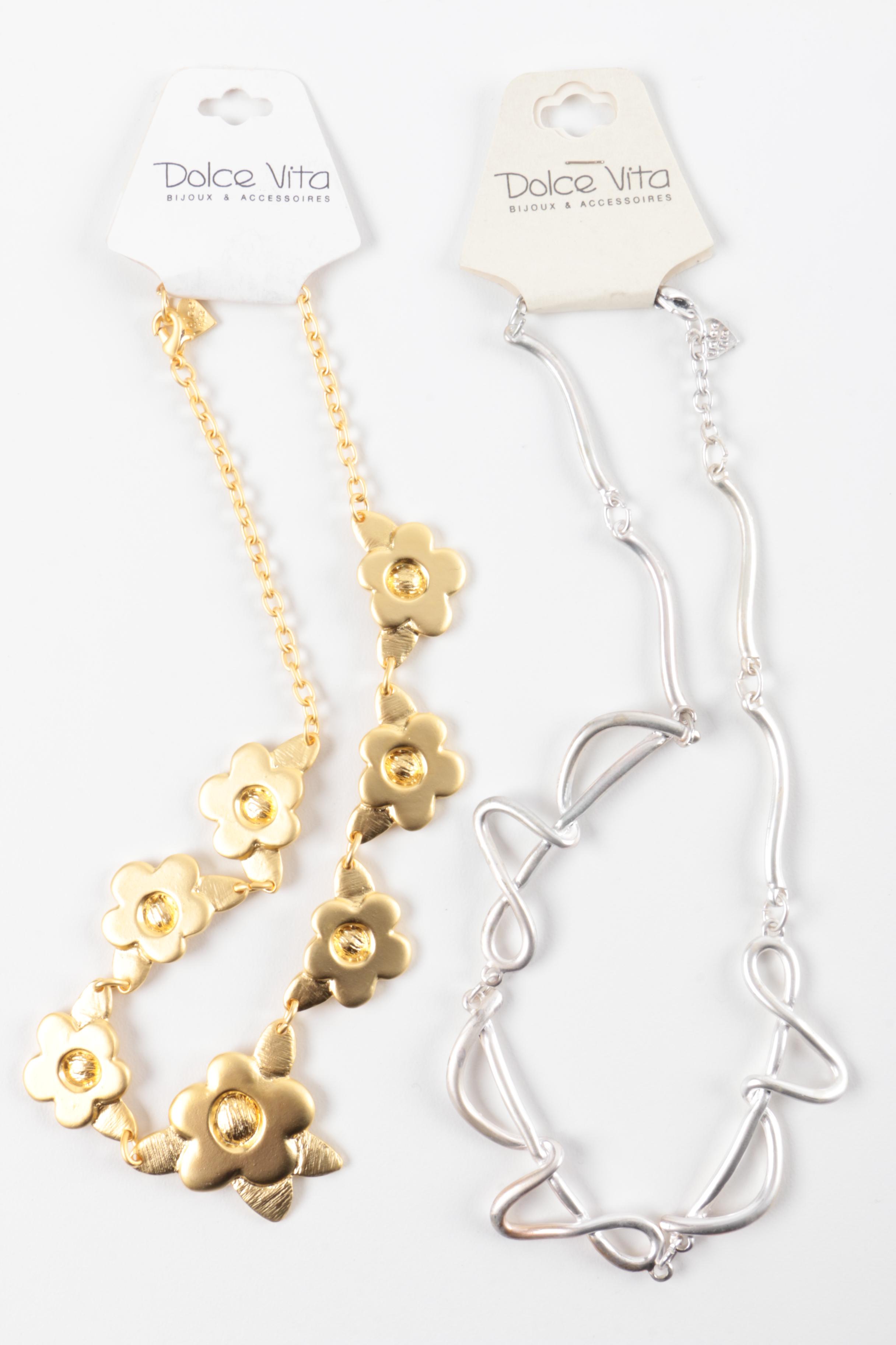 Assortment of Dolce Vita Gold and Silver Tone Jewelry Including Glass Accents