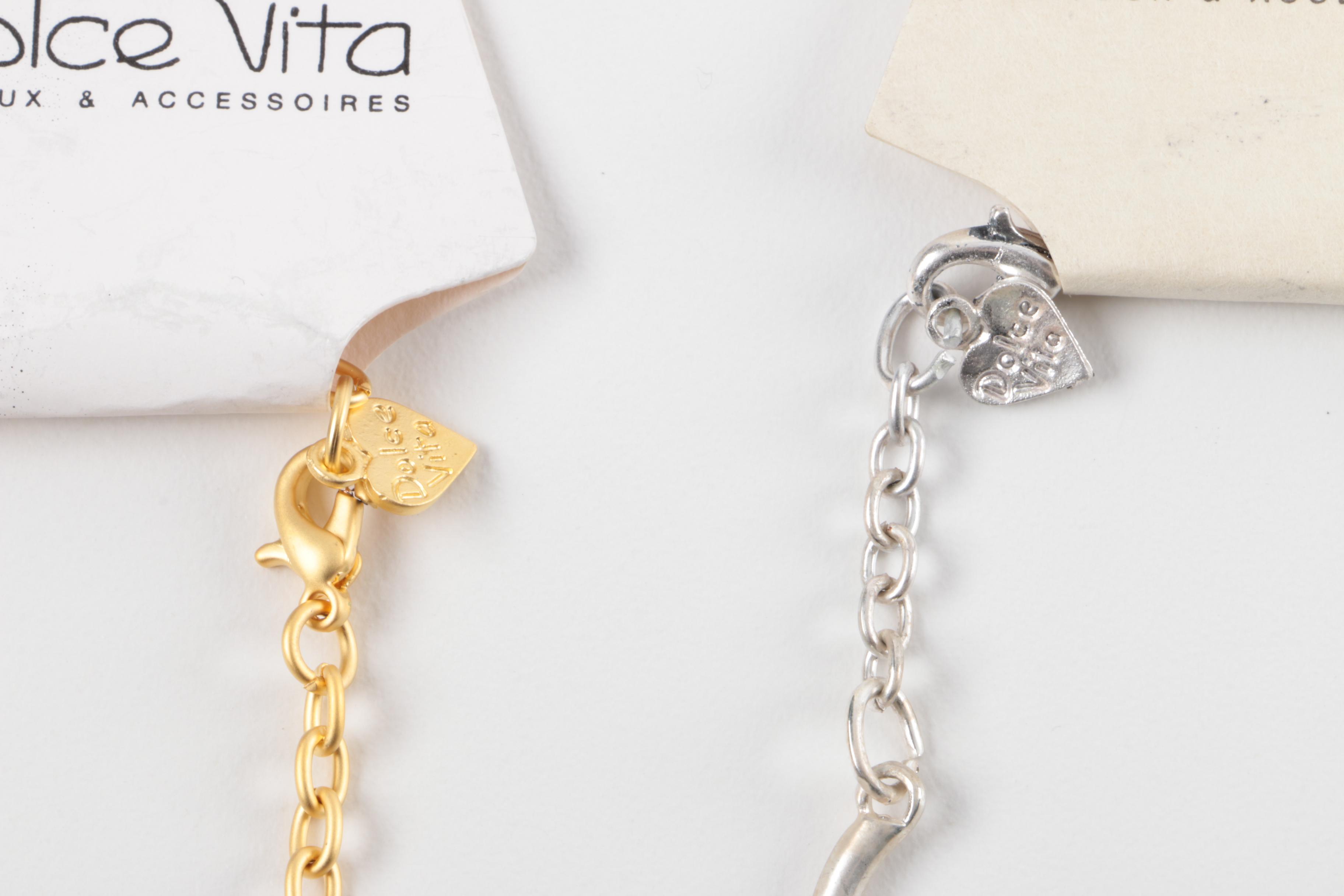 Assortment of Dolce Vita Gold and Silver Tone Jewelry Including Glass Accents