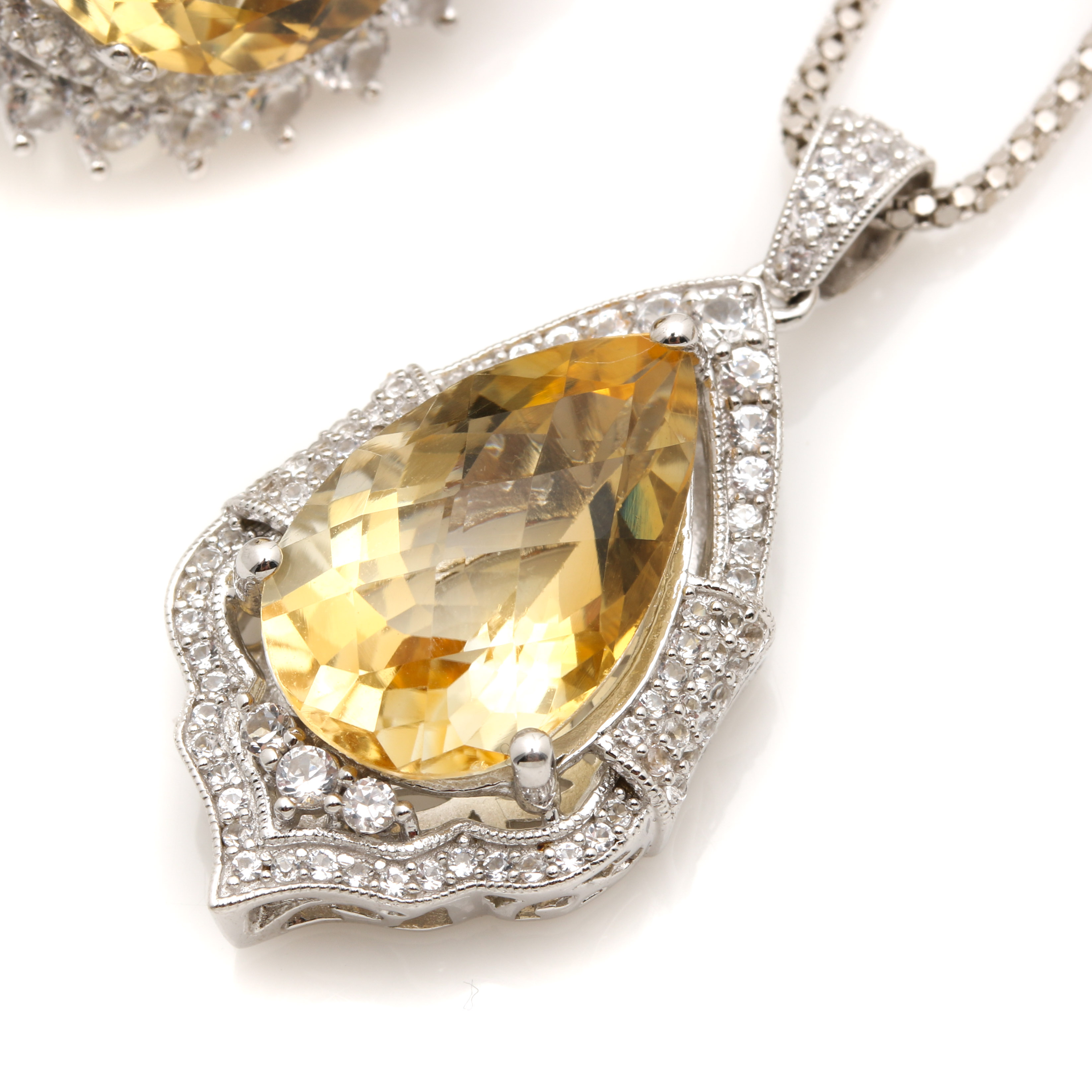 Orianne Sterling Silver Citrine, Star Ruby and White Topaz Jewelry