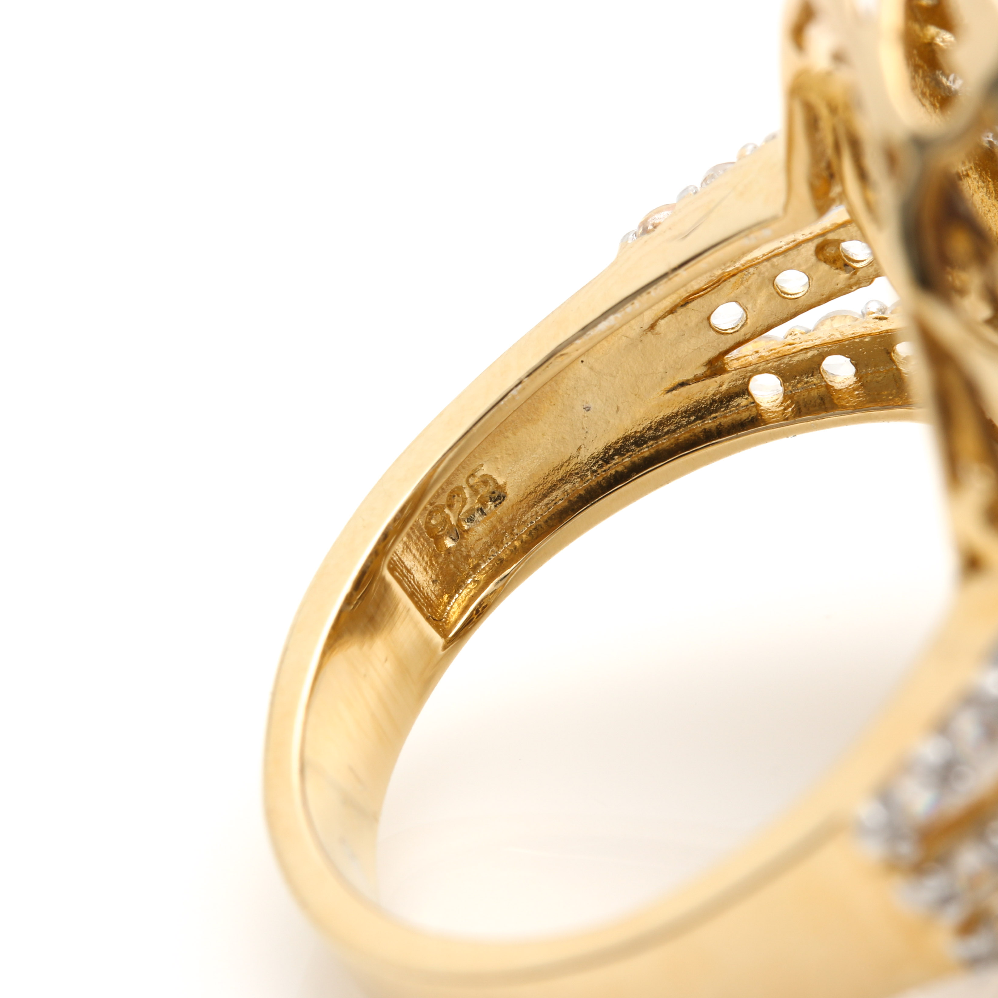 Orianne Gold Wash Over Sterling Silver Star Ruby and White Topaz Demi Parure