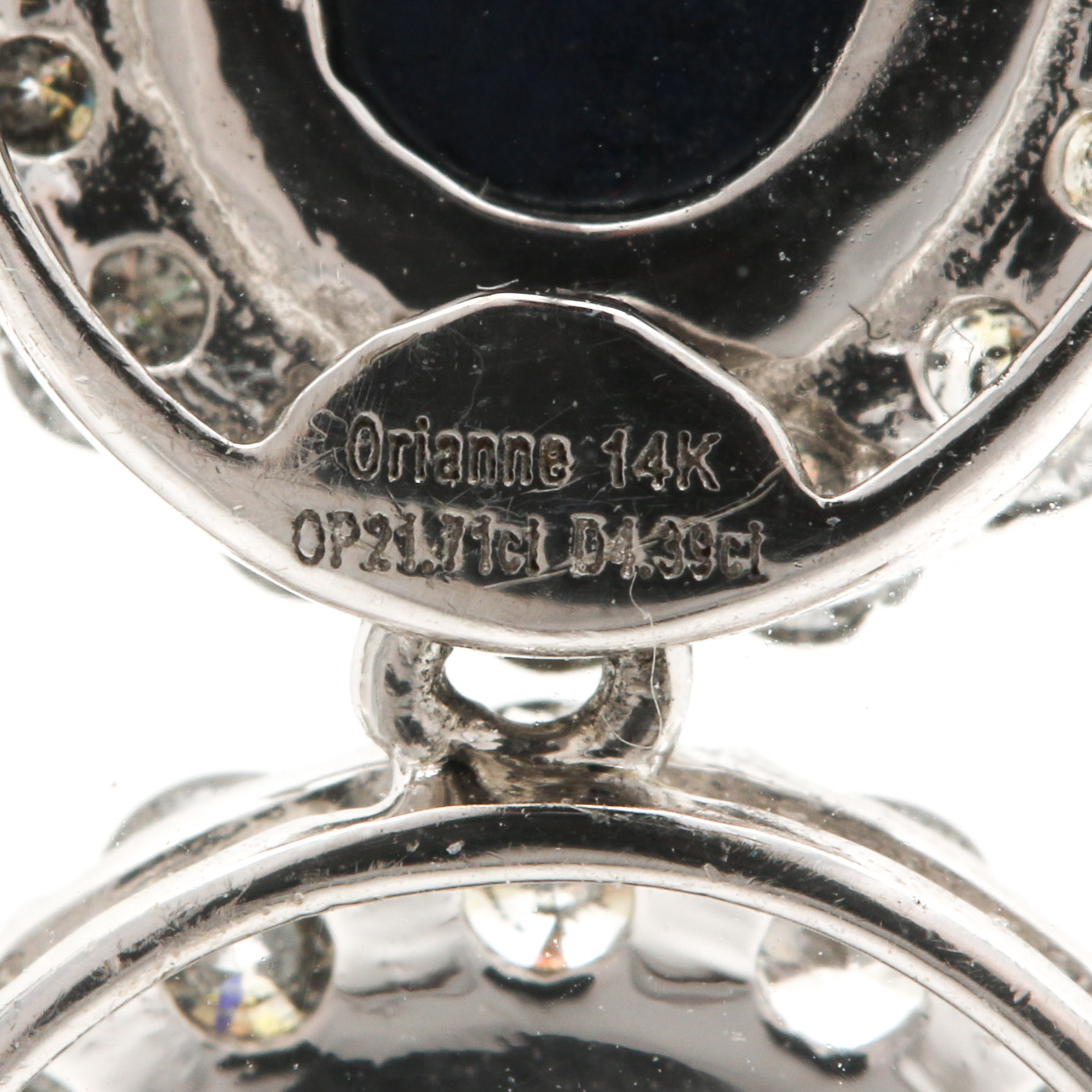 Orianne Collins 14K White Gold Star Sapphire and 4.26 CTW Diamond Earrings