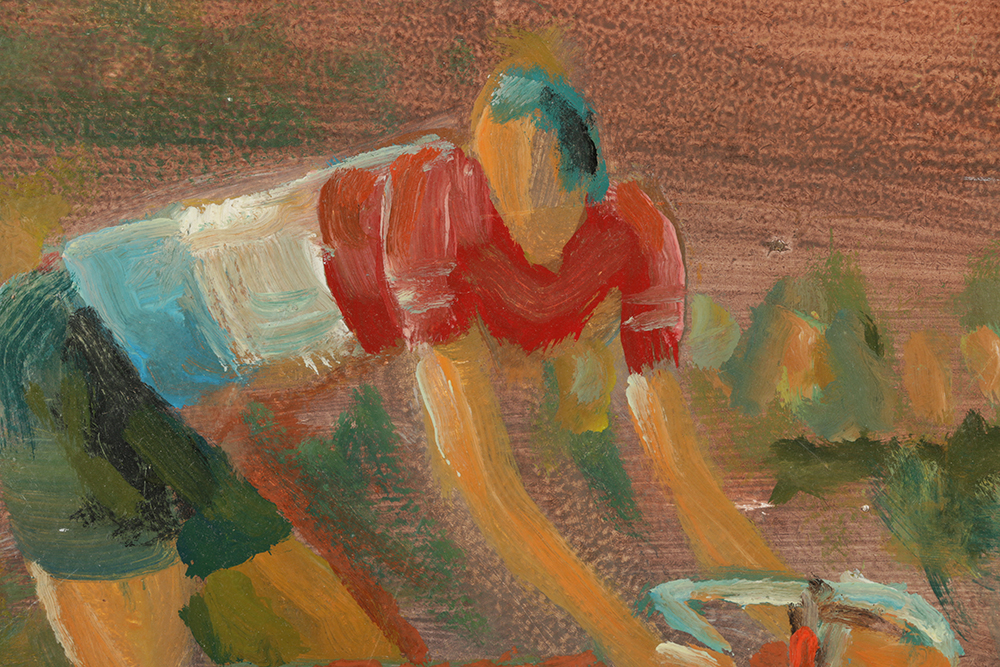 John Schweikhard Oil Painting on Board "Breaking Away"