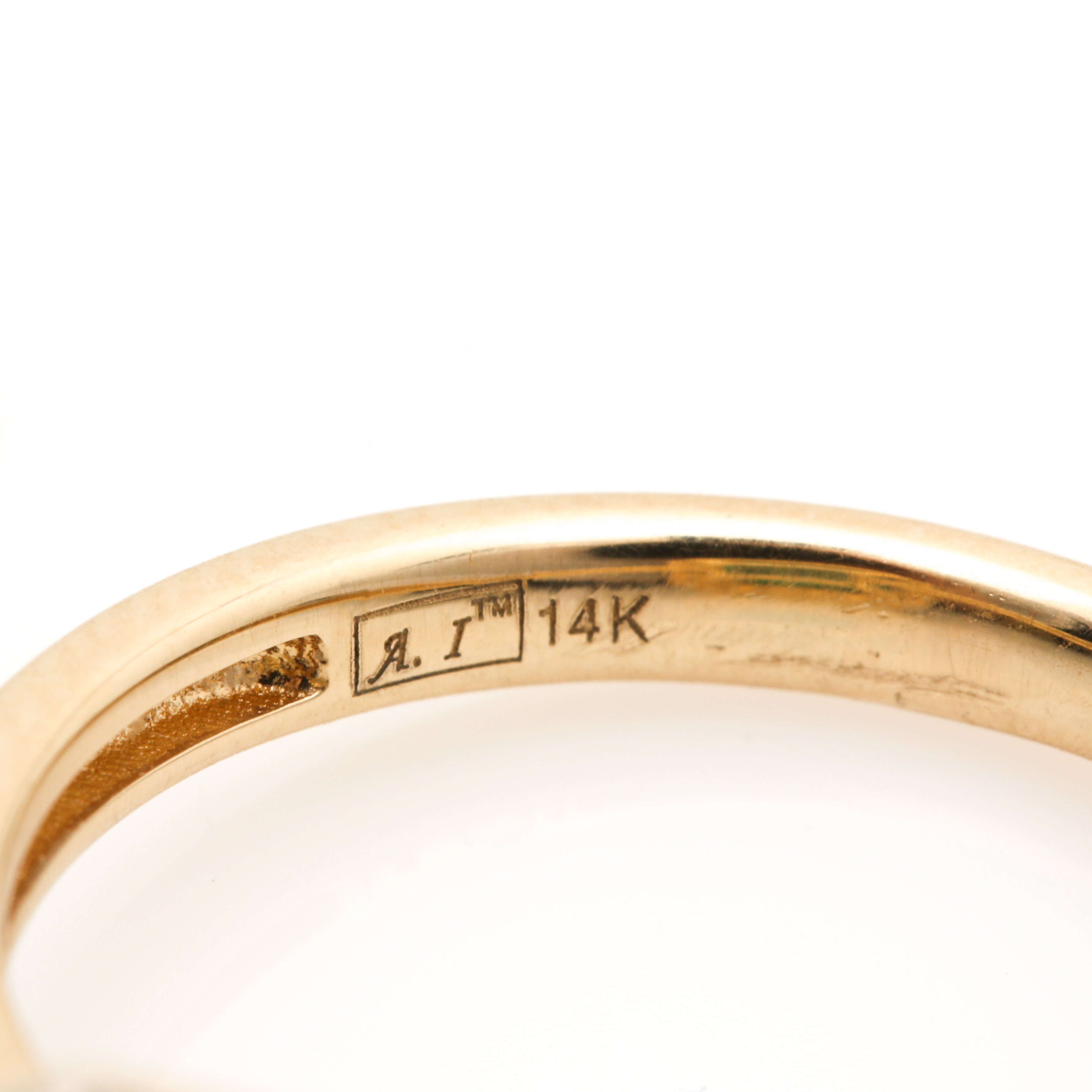 14K Yellow Gold Emerald and Diamond Ring