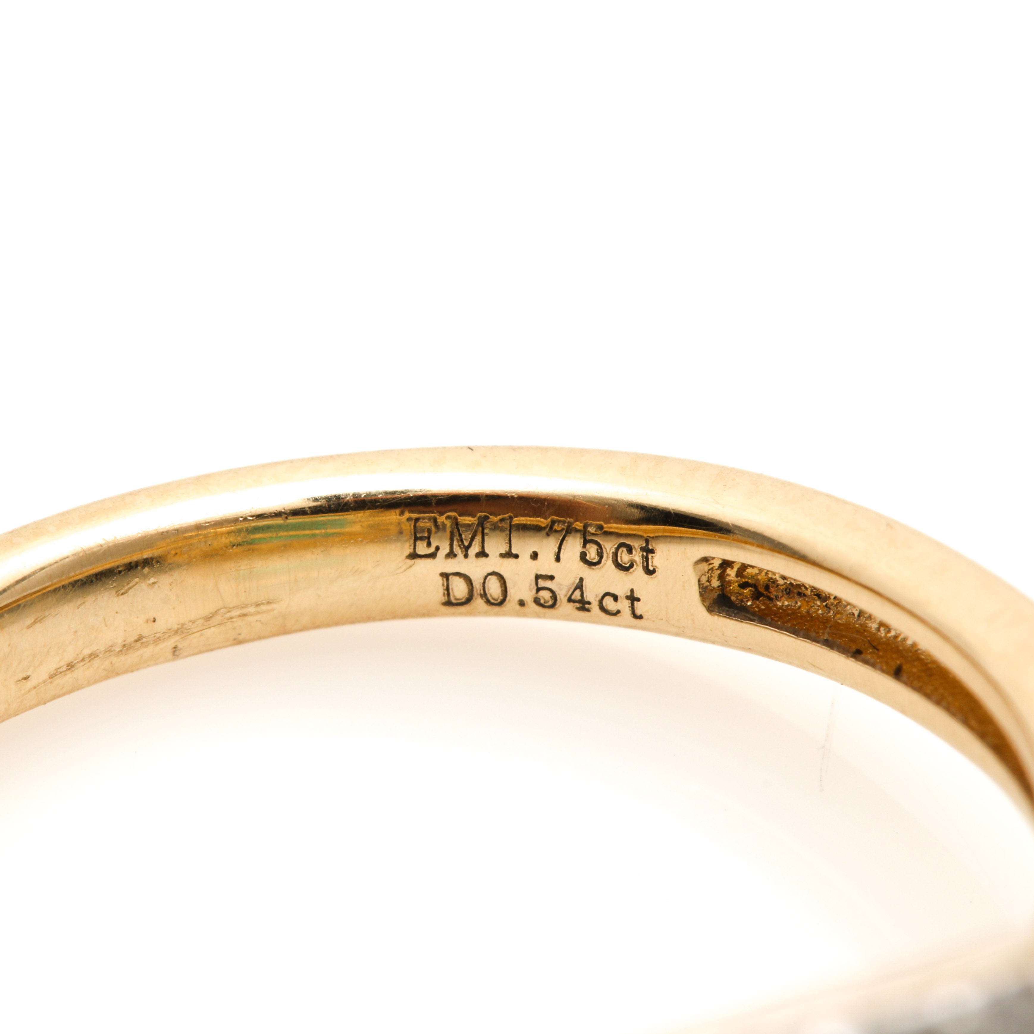 14K Yellow Gold Emerald and Diamond Ring