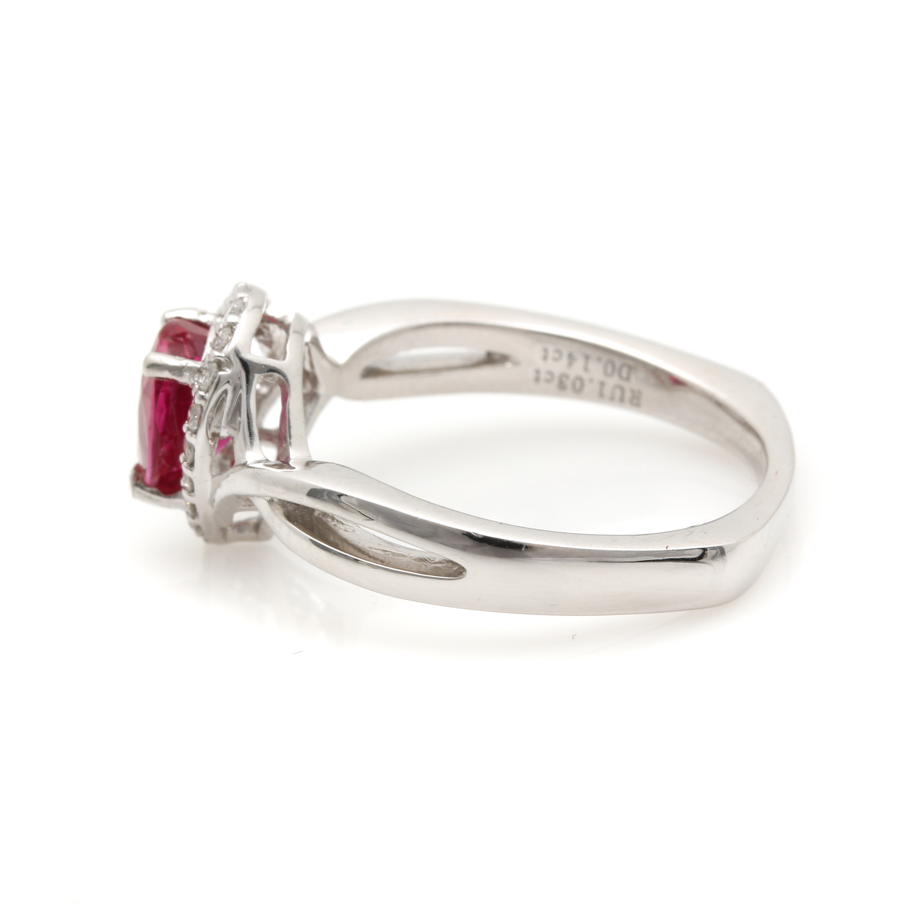 Orianne Collins Platinum 1.03 CT Ruby and Diamond Ring