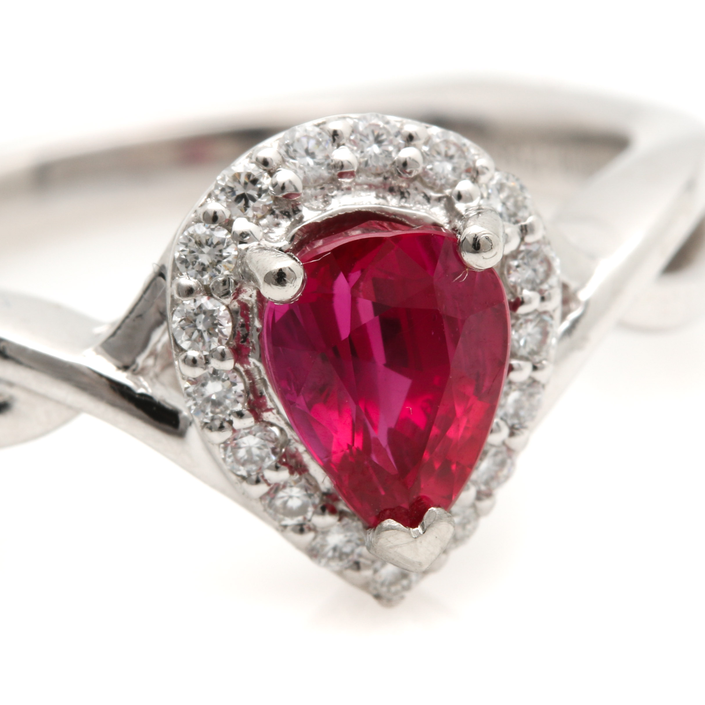 Orianne Collins Platinum 1.03 CT Ruby and Diamond Ring