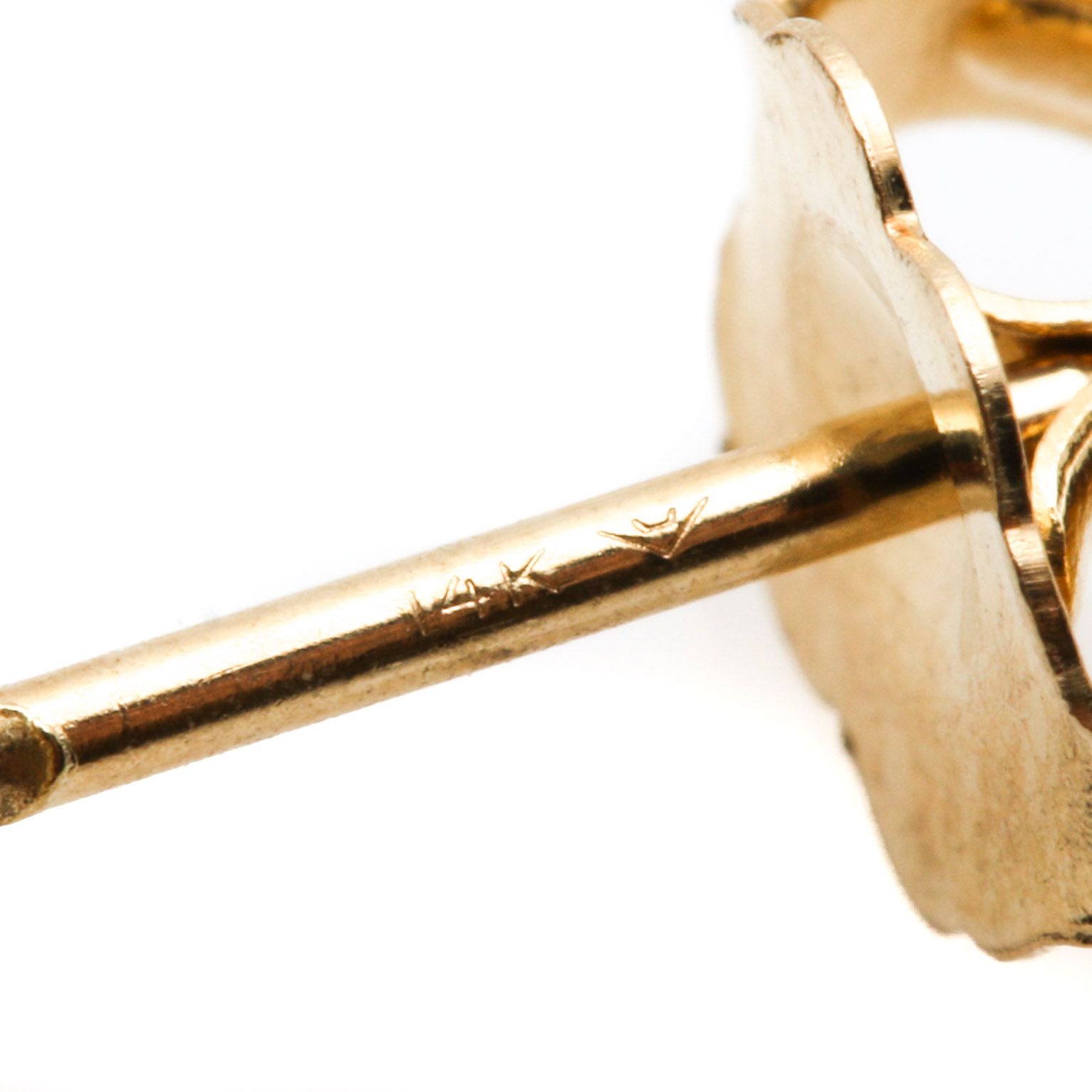 14K Yellow Gold Diamond Stud Earrings