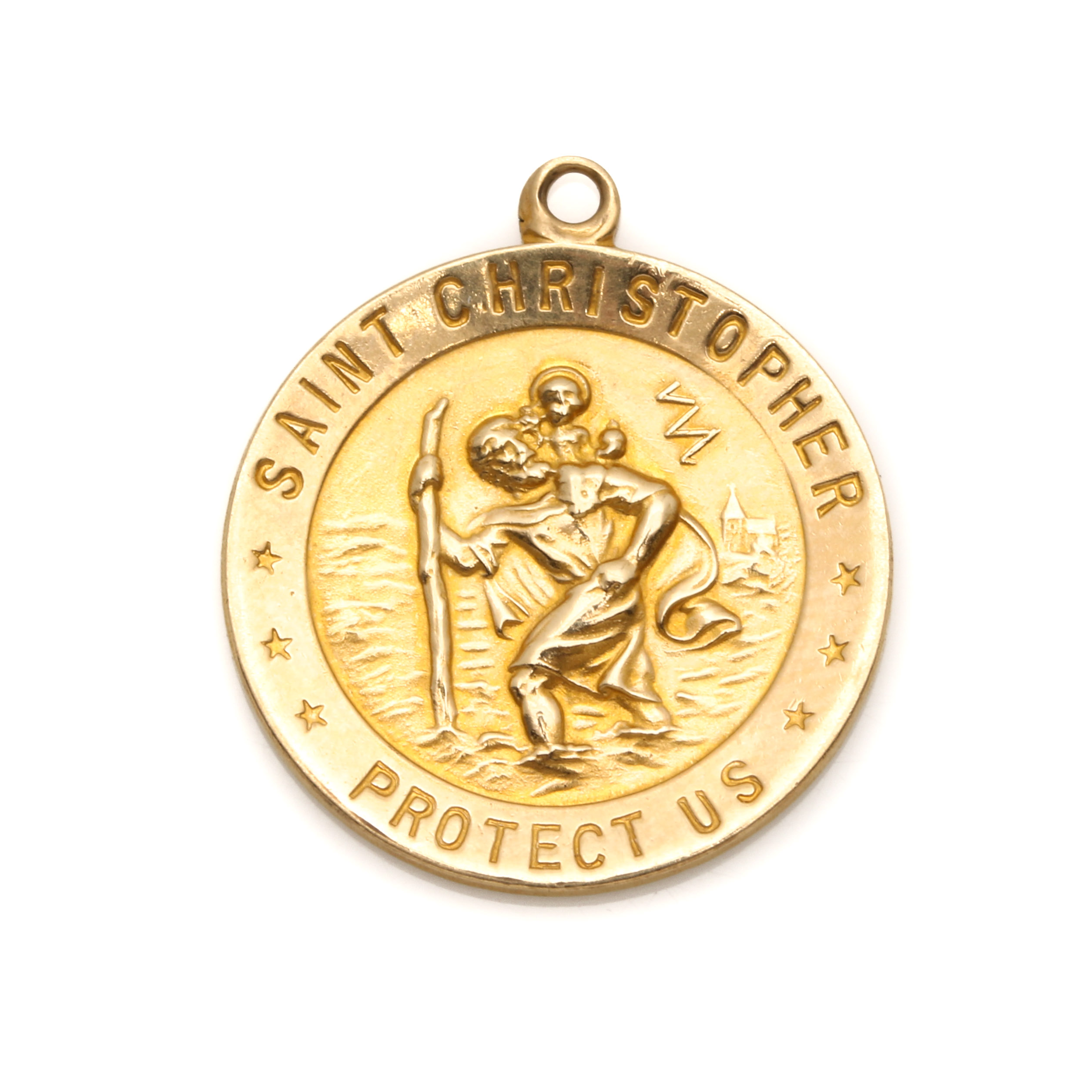 14K Yellow Gold Saint Christopher Charm